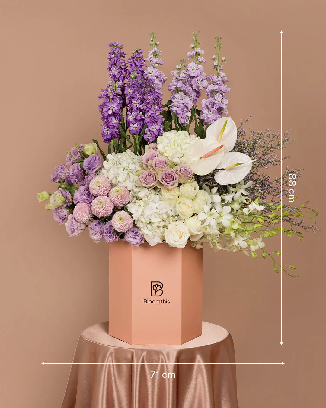 Luxe Perry Lilac Eustoma Flower Box - Image 7