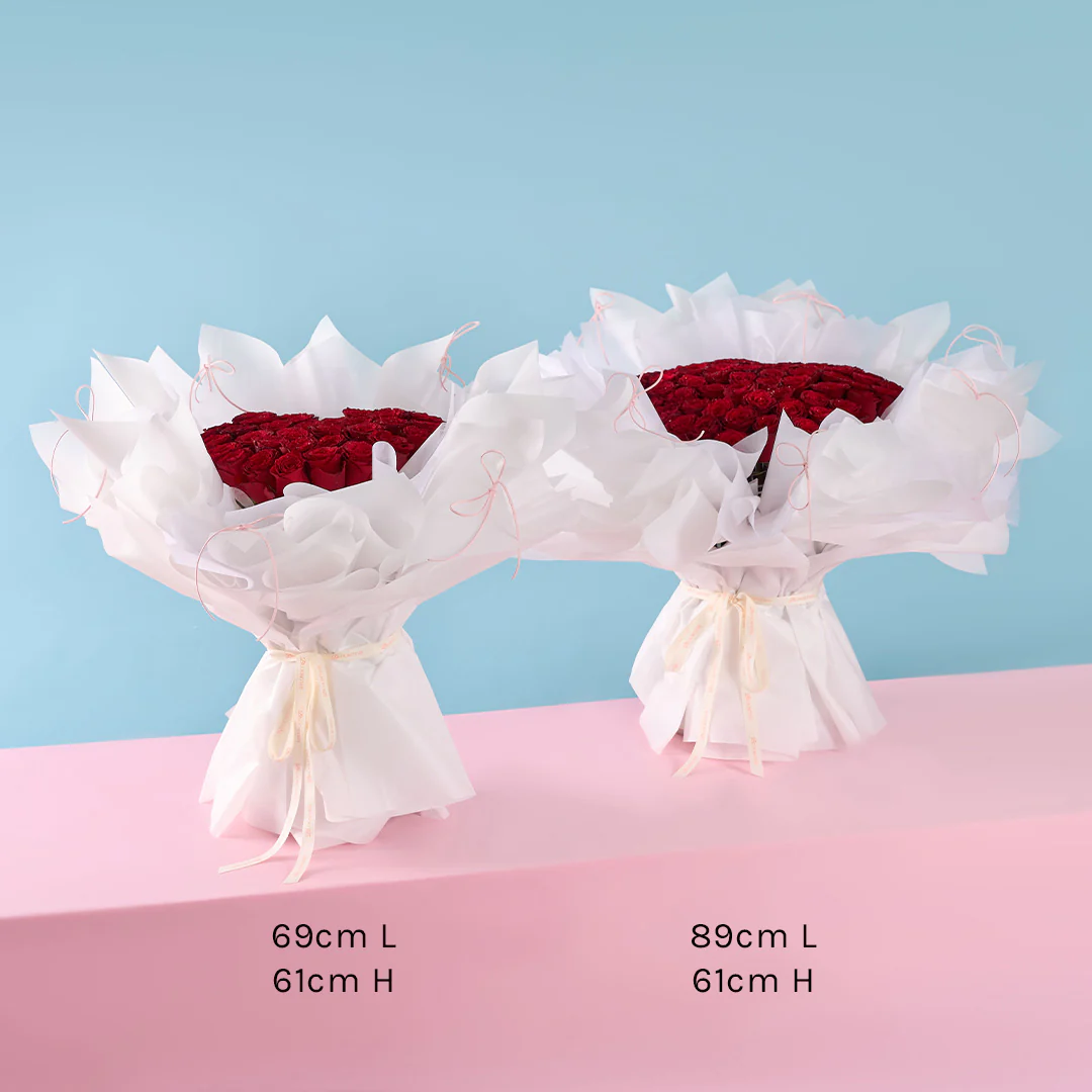 Lyndi Red Rose Heart Bouquet - Image 11