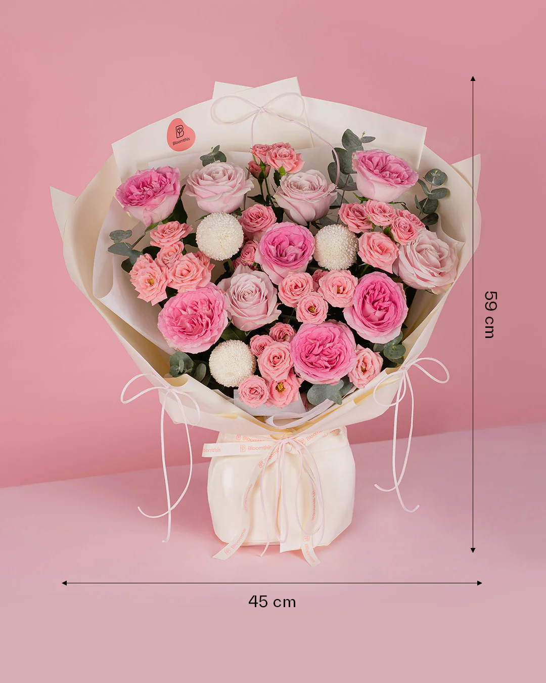 Lynette Pink Rose Bouquet - Image 5