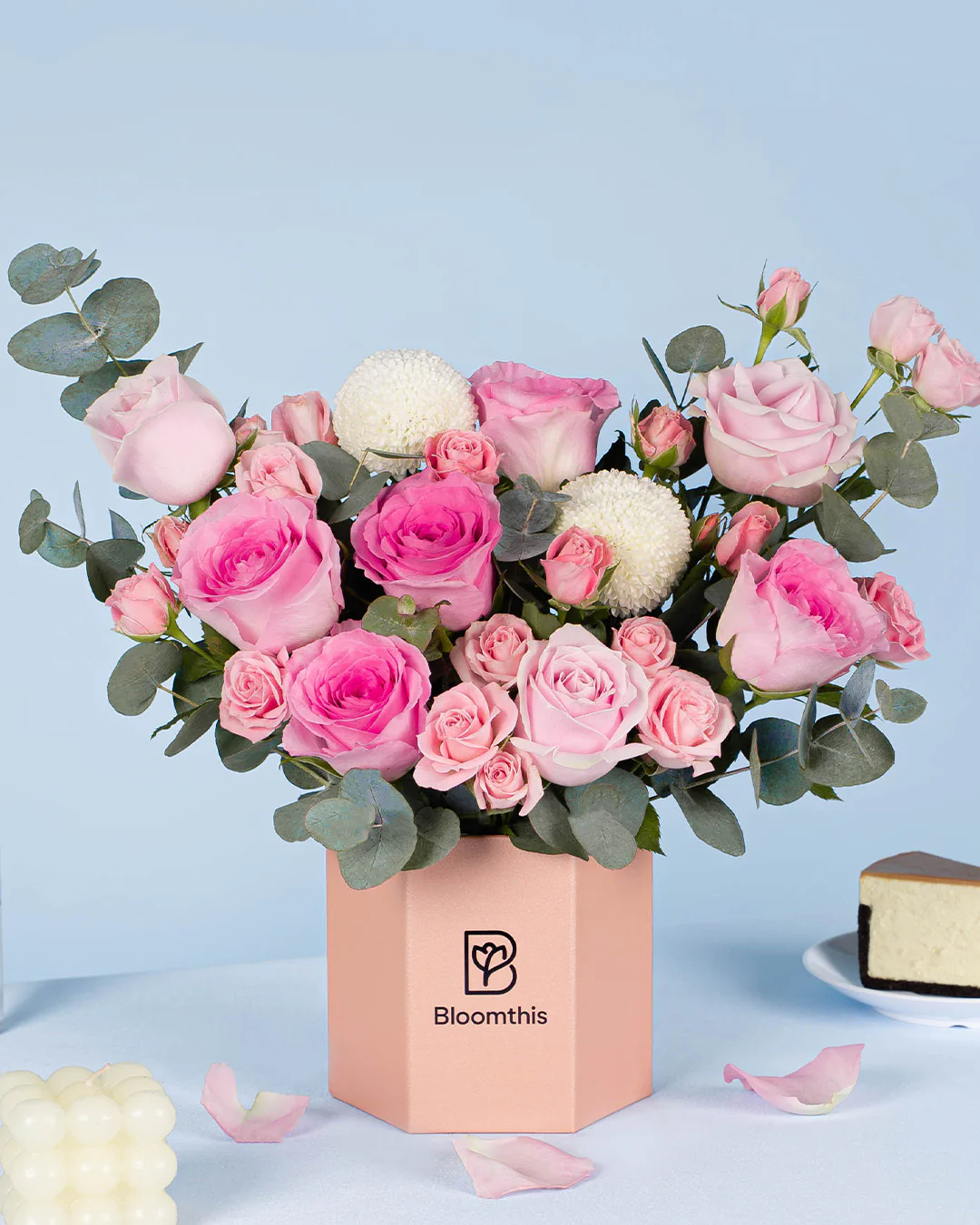 Lynette Pink Rose Flower Box - Image 3