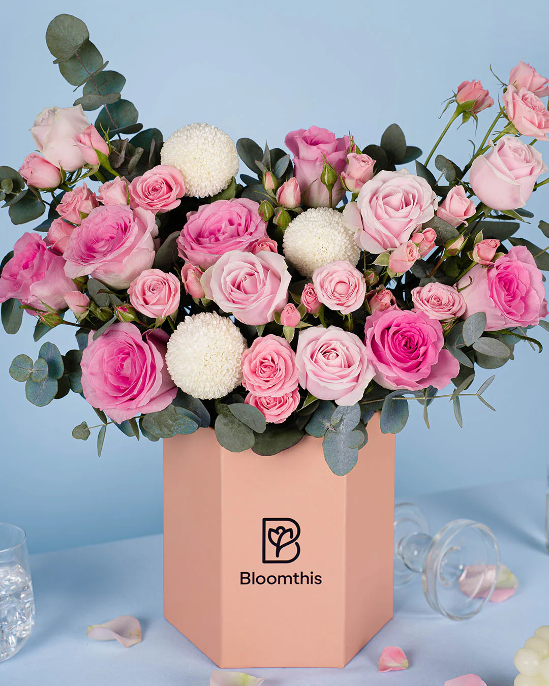 Lynette Pink Rose Flower Box - Image 5