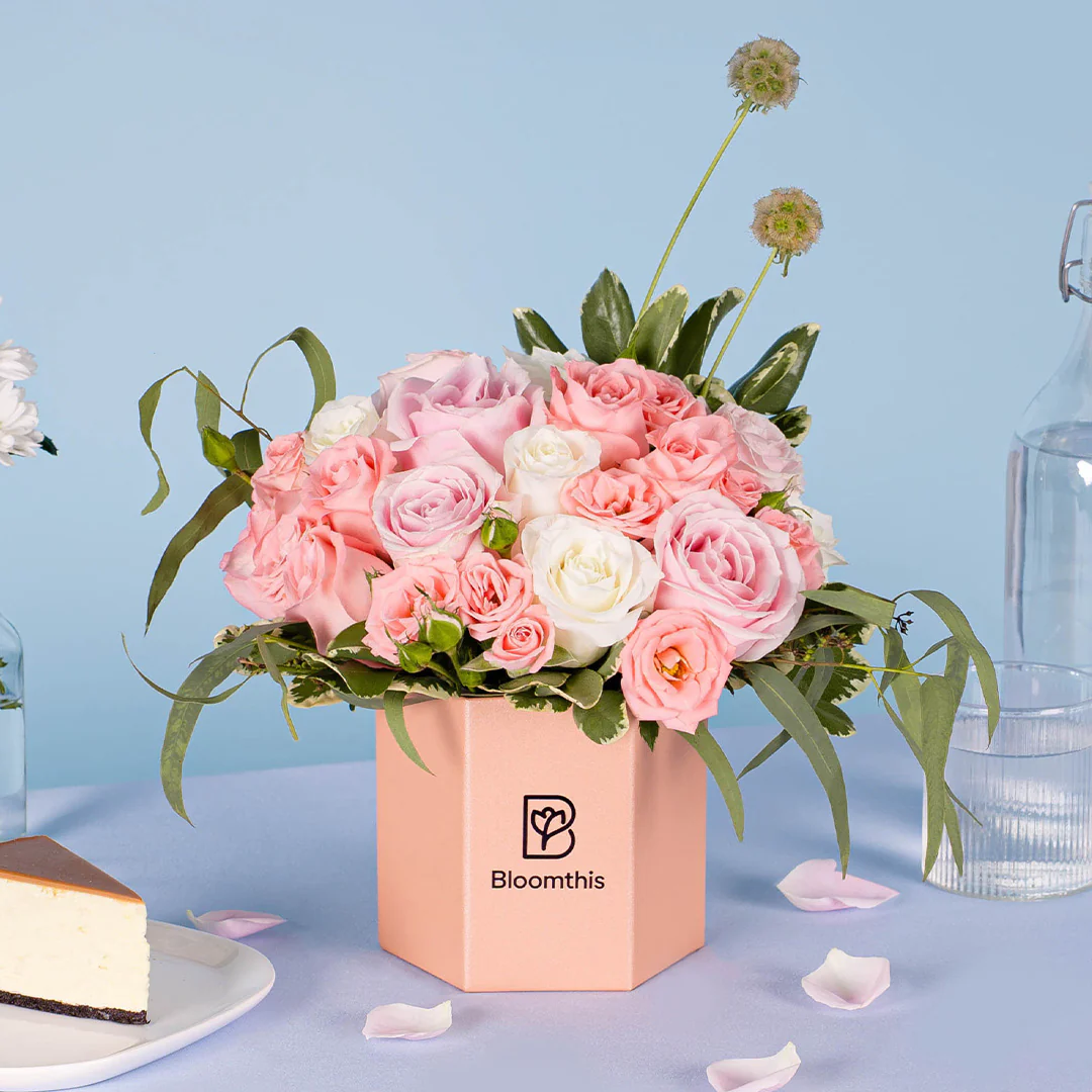 Mackenzie Pink Rose Flower Box - Image 3