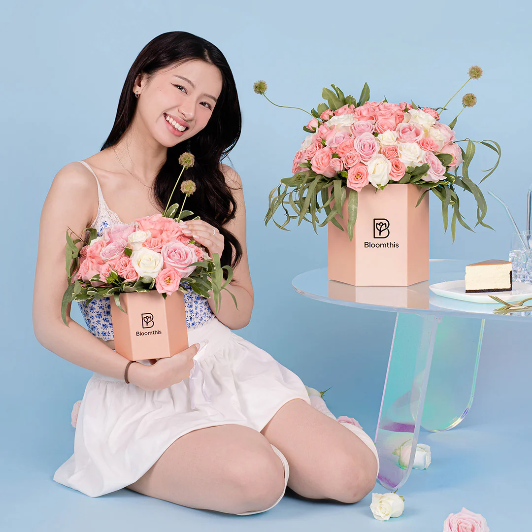 Mackenzie Pink Rose Flower Box - Image 6