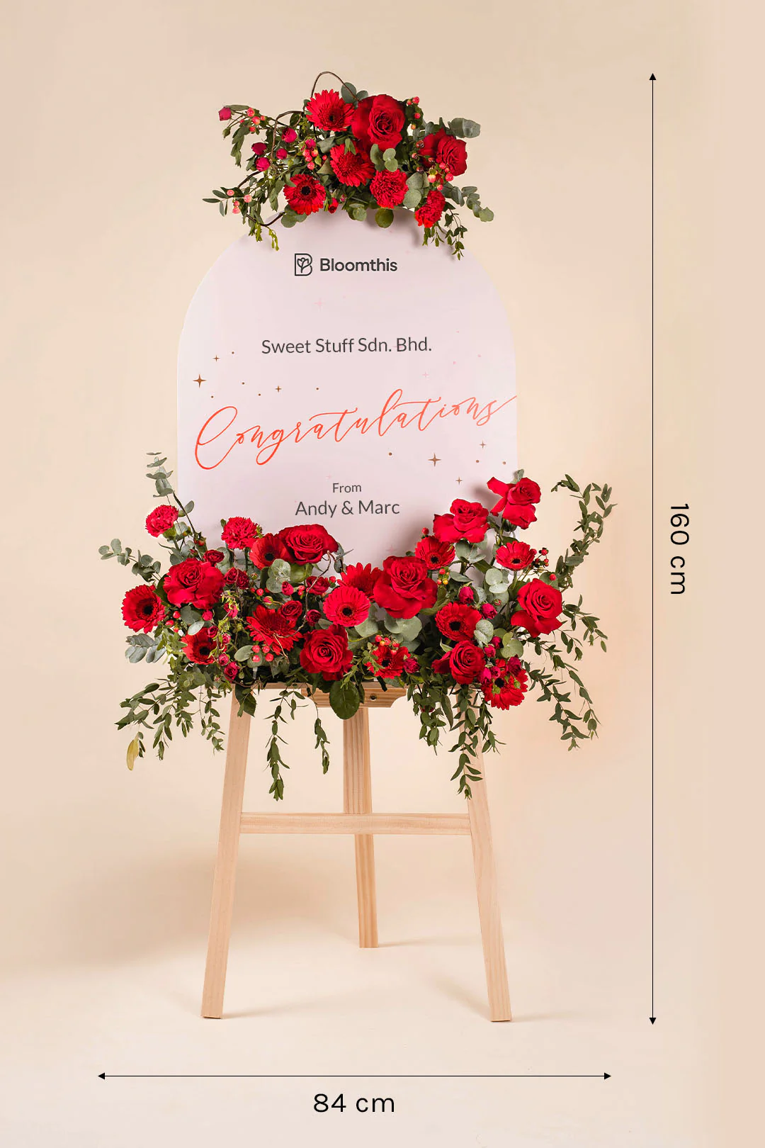 Marvellous Red Rose Grand Opening Flower Stand - Image 4