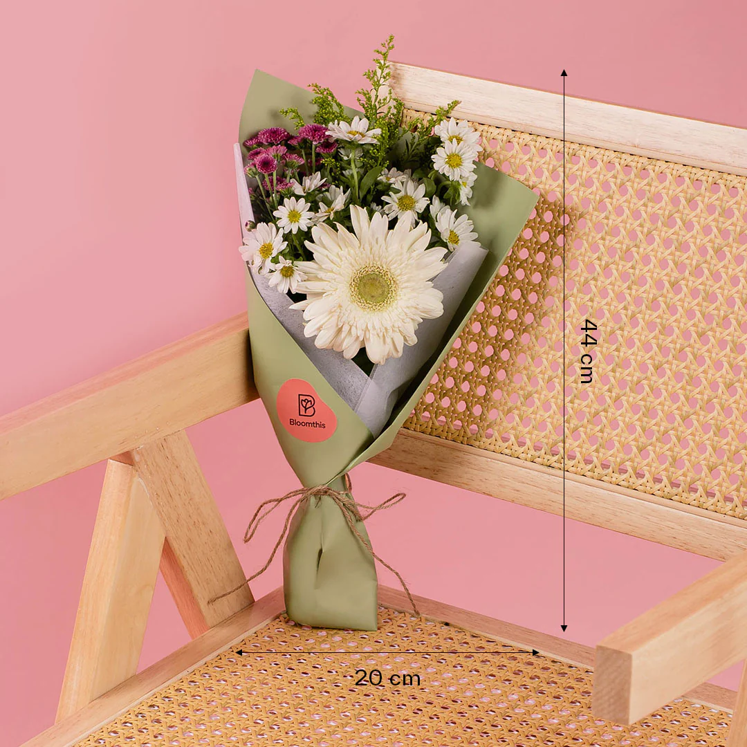 Meadow Cream Gerbera Bouquet - Image 4