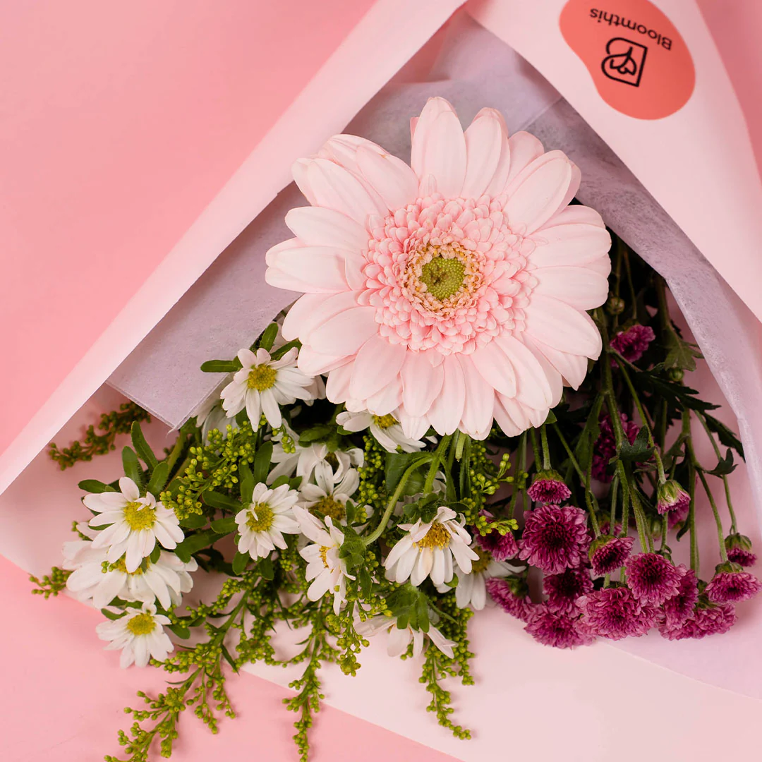 Meadow Pink Gerbera Bouquet - Image 2