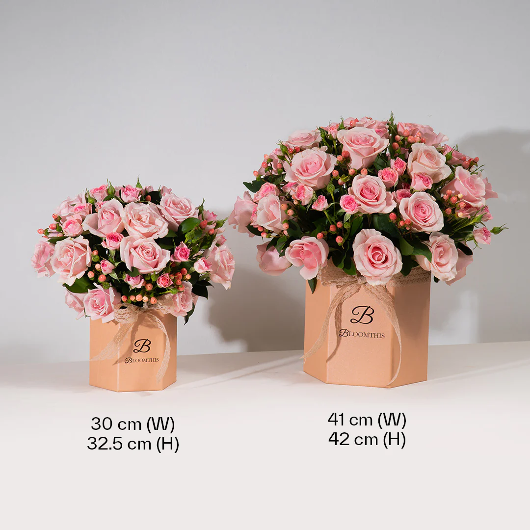 Melisa Pink Rose Flower Box - Image 3