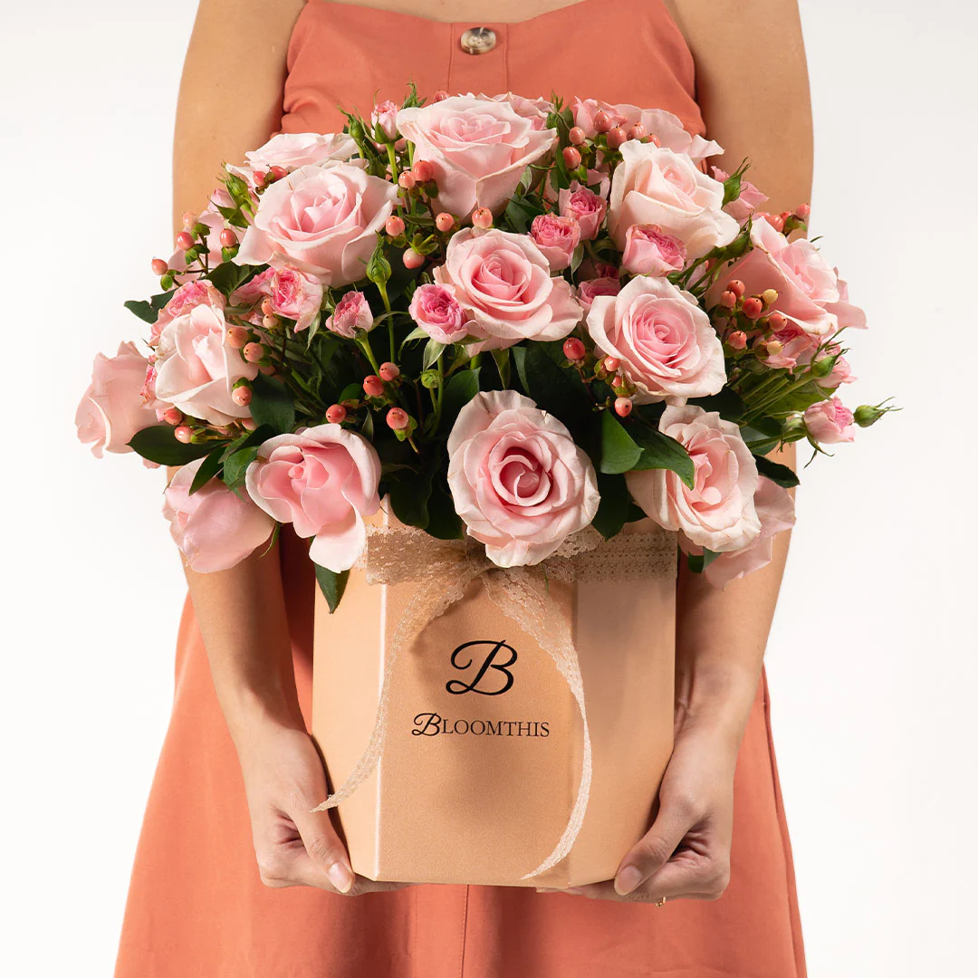 Melisa Pink Rose Flower Box - Image 4