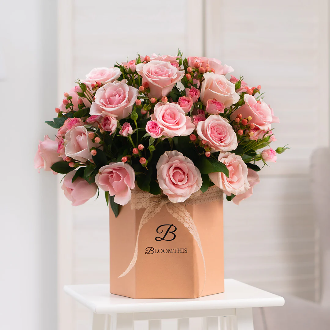 Melisa Pink Rose Flower Box - Image 6