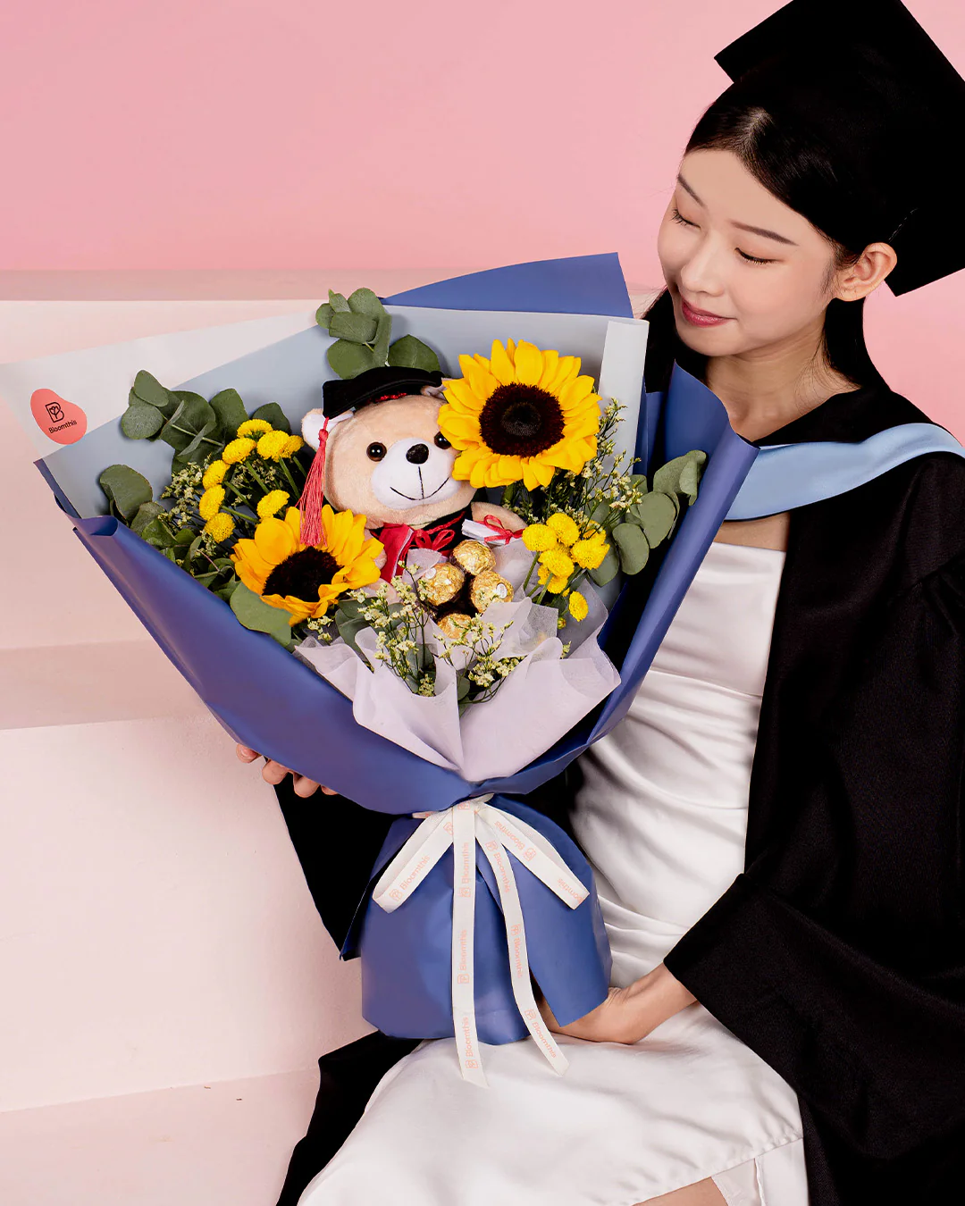 Milo Graduation Bear & Chocolate Bouquet - Image 2