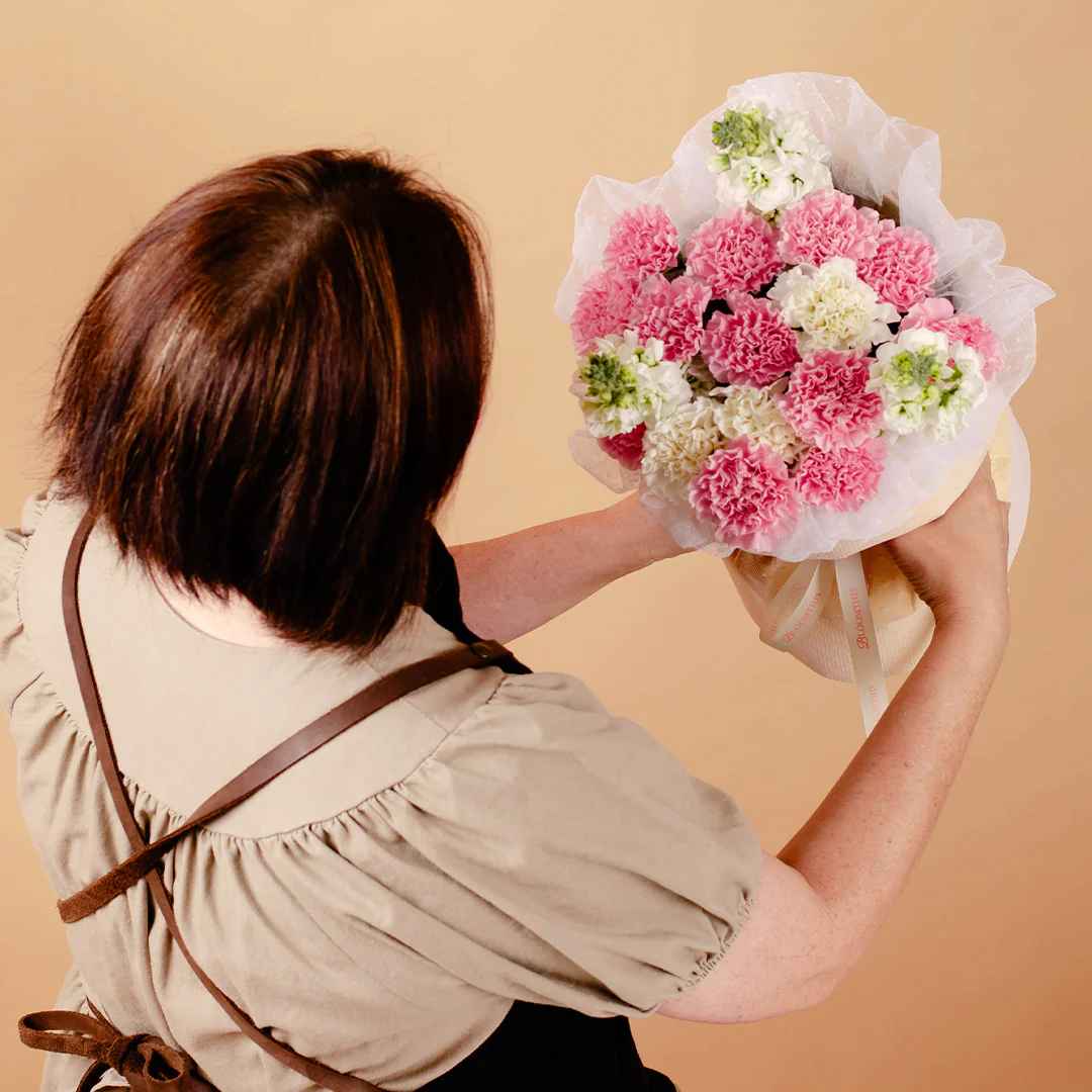 Miriam Pink Carnation Russian Bouquet - Image 7