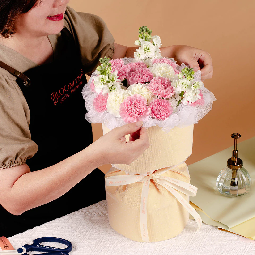 Miriam Pink Carnation Russian Bouquet - Image 8