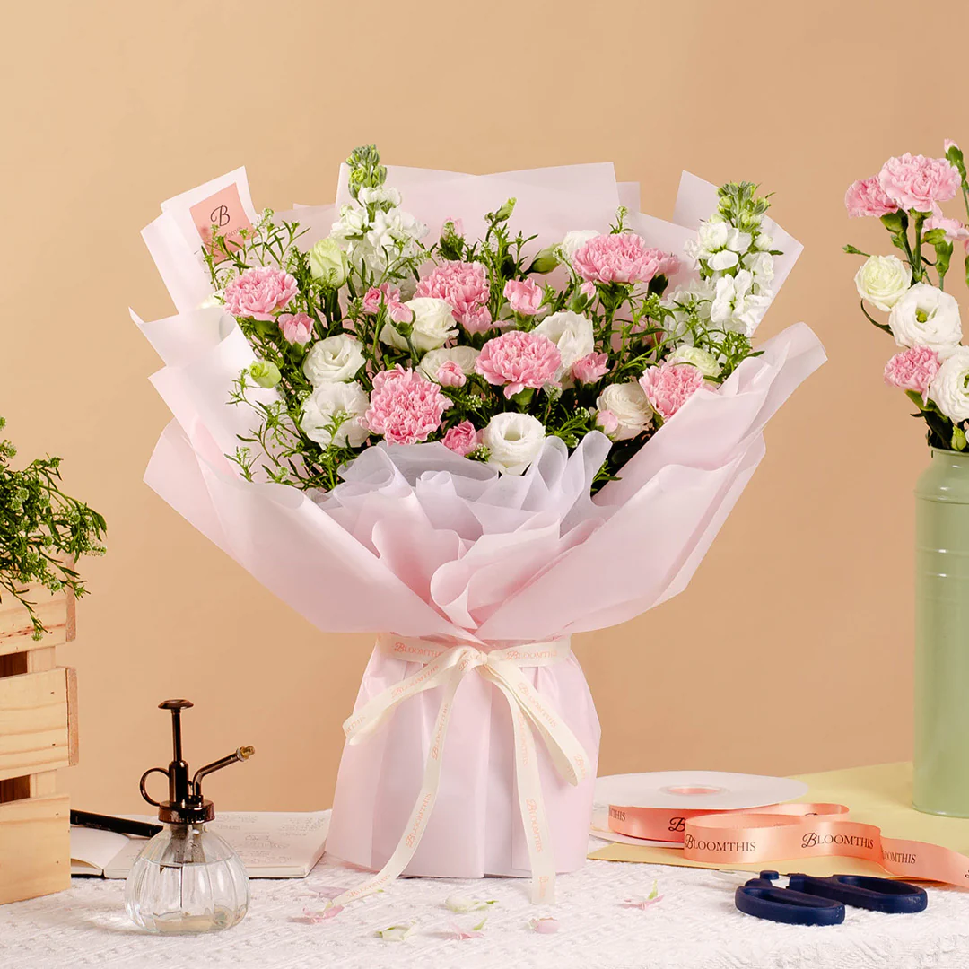 Mischa Pink Carnation Bouquet - Image 2