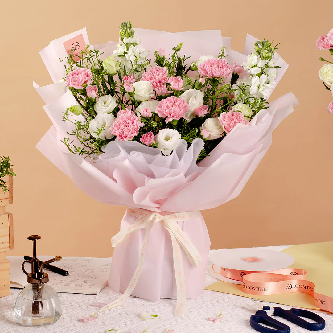 Mischa Pink Carnation Bouquet - Image 5