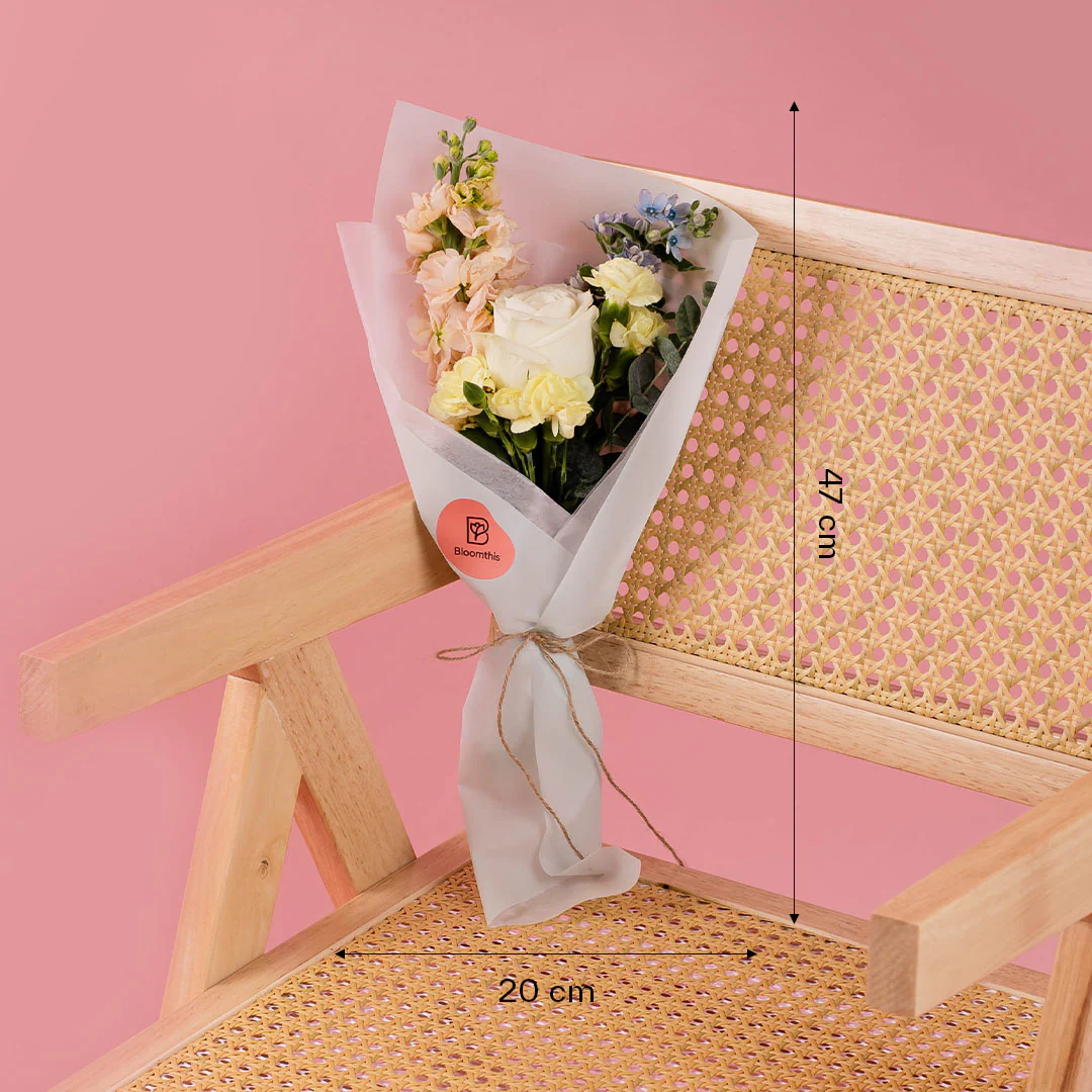 Mya White Rose Bouquet - Image 4