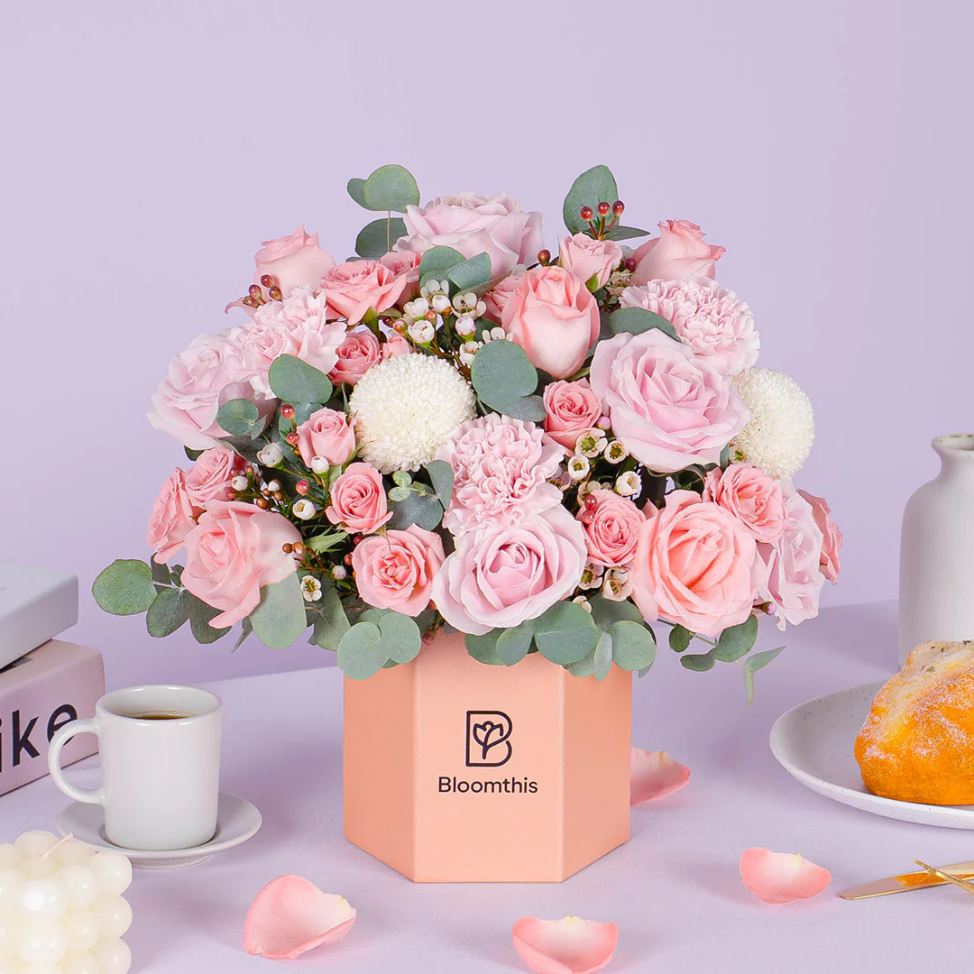 Nadine Pink Carnation Flower Box - Image 3