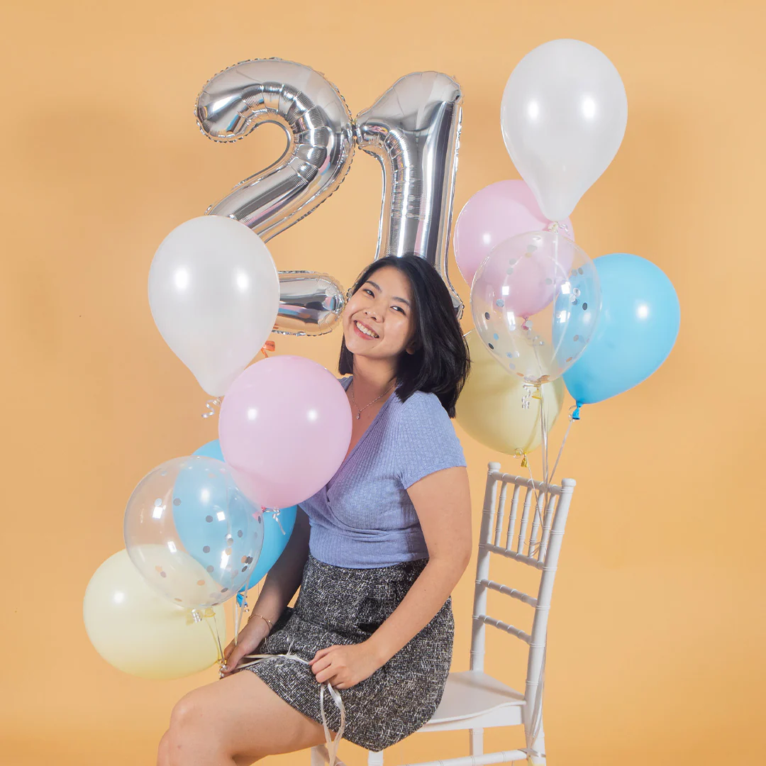 Pastel Candy Helium Foil Birthday Number Balloon - Image 4