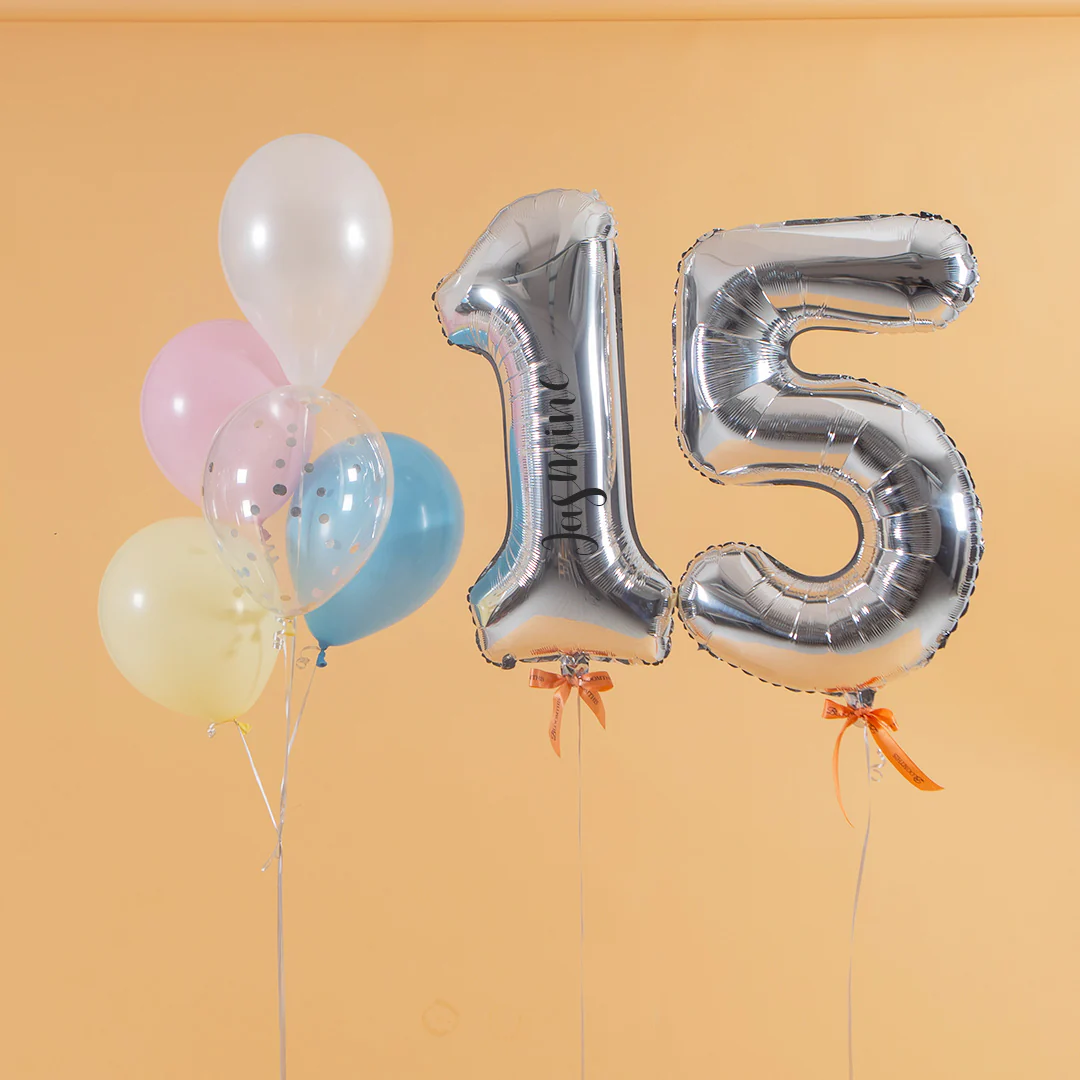 Pastel Candy Helium Foil Birthday Number Balloon - Image 7