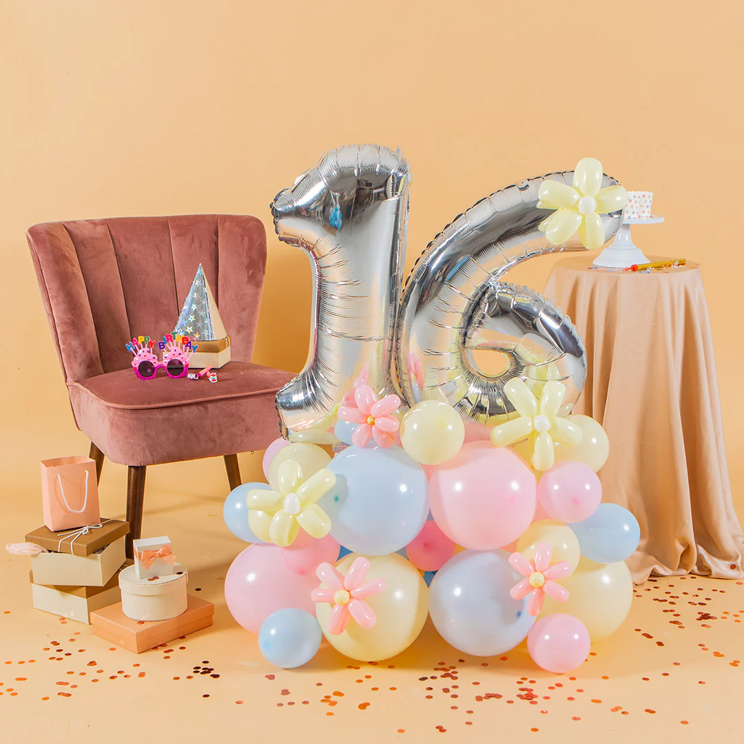 Pastel Candy Marquee Number Birthday Balloon - Image 3