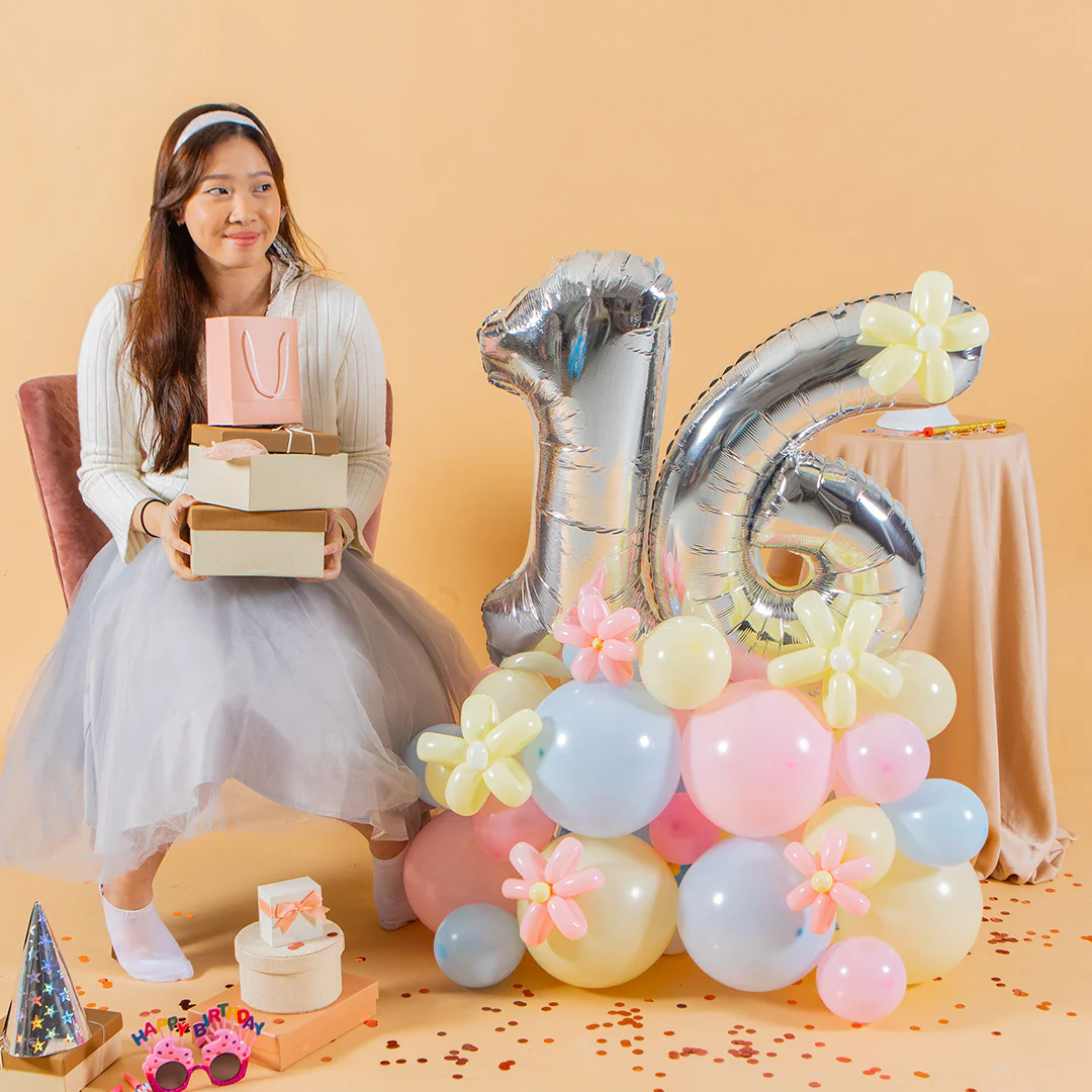 Pastel Candy Marquee Number Birthday Balloon - Image 6