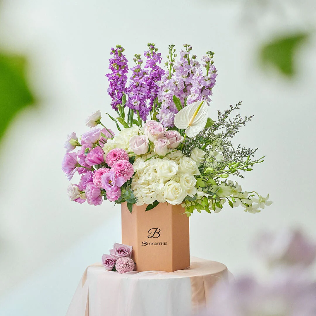 Perry Lilac Eustoma Flower Box - Image 3