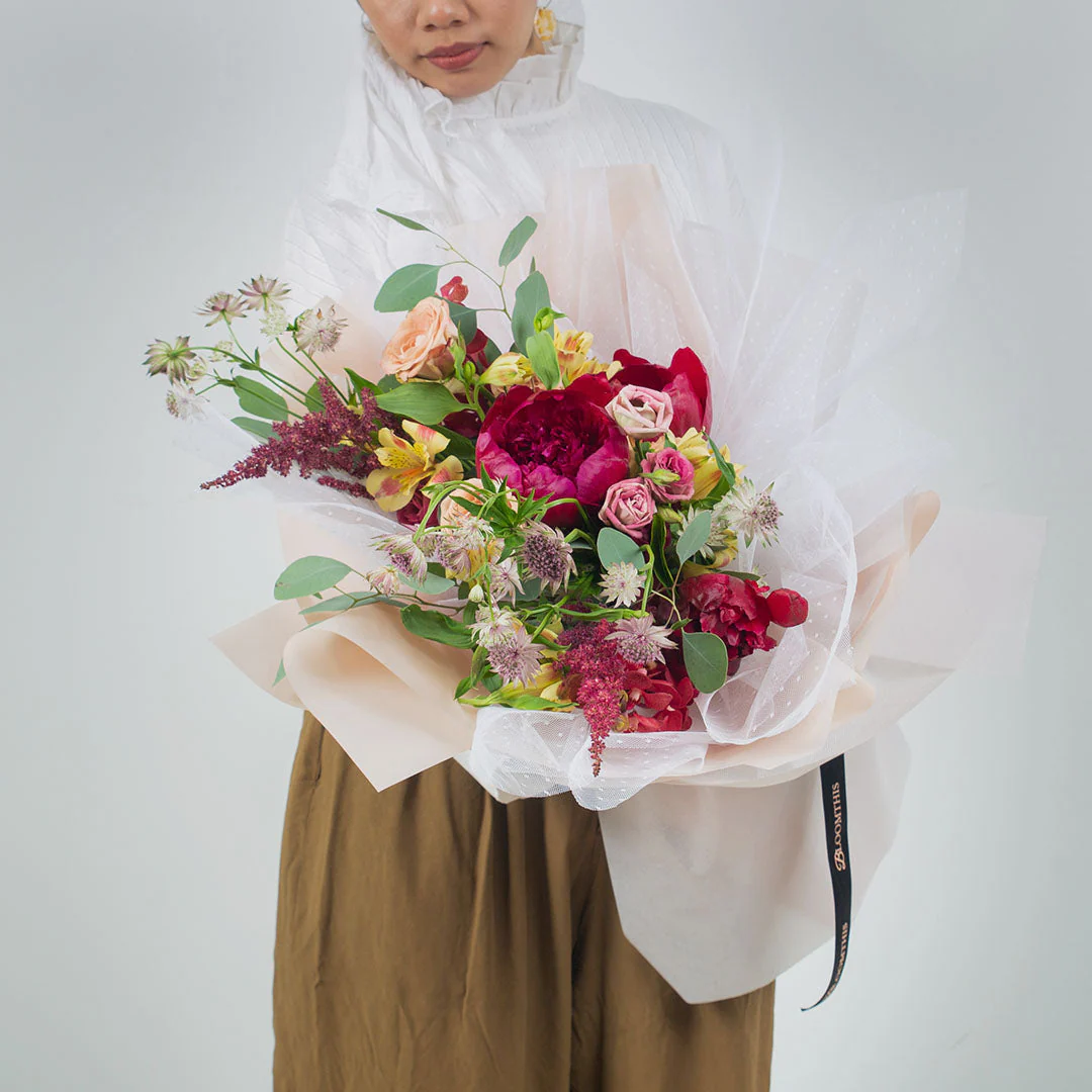 Philippina Red Peony Bouquet - Image 2