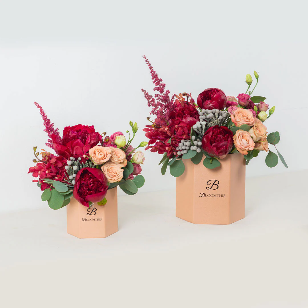 Philippina Red Peony Flower Box - Image 3
