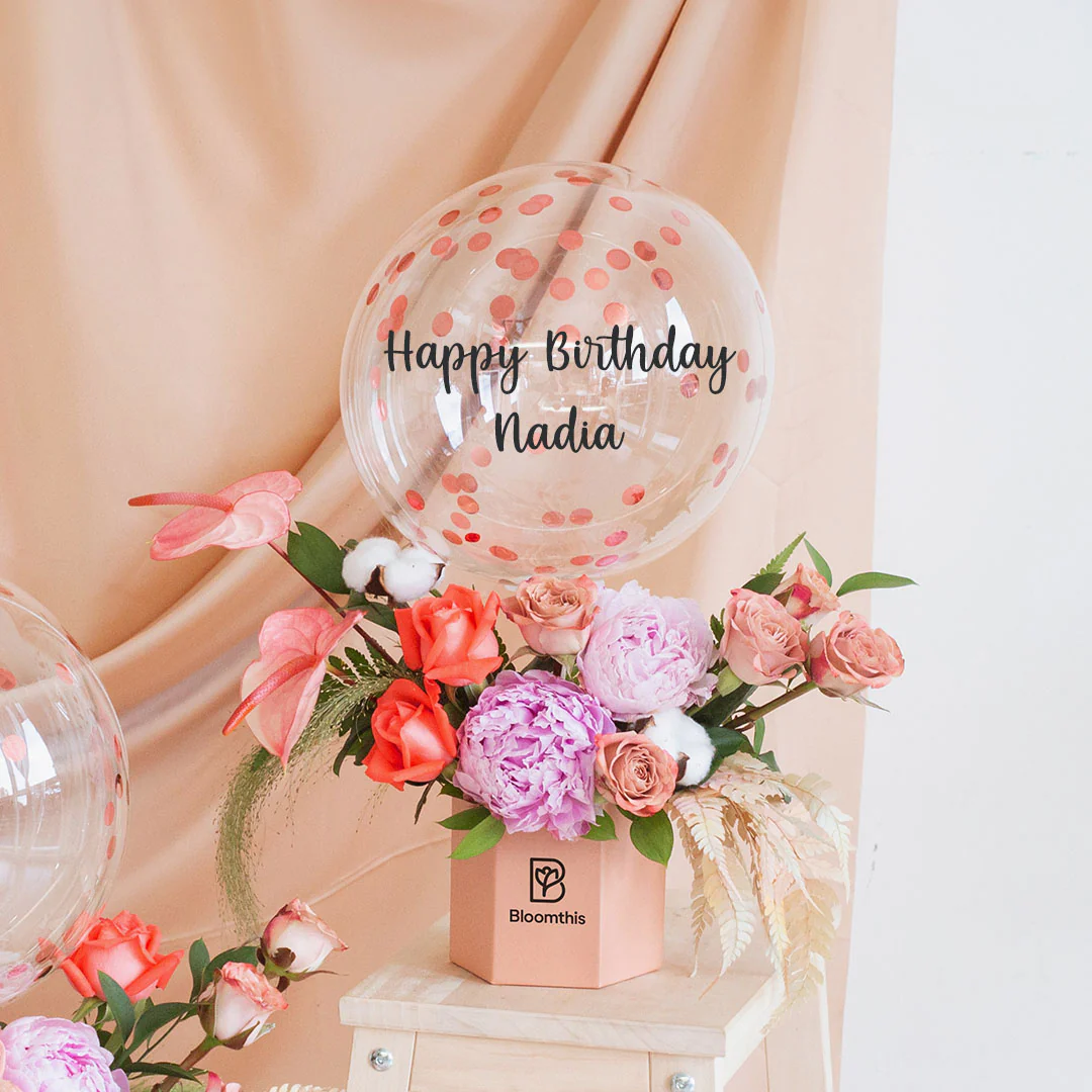 Philomena Peony Balloon Flower Box - Image 3