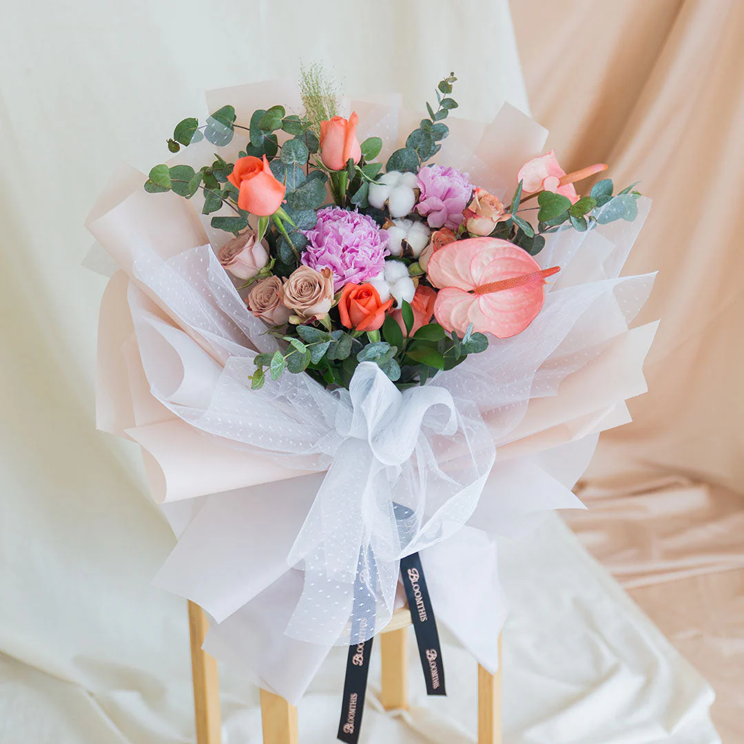 Philomena Pink Peony Bouquet - Image 3