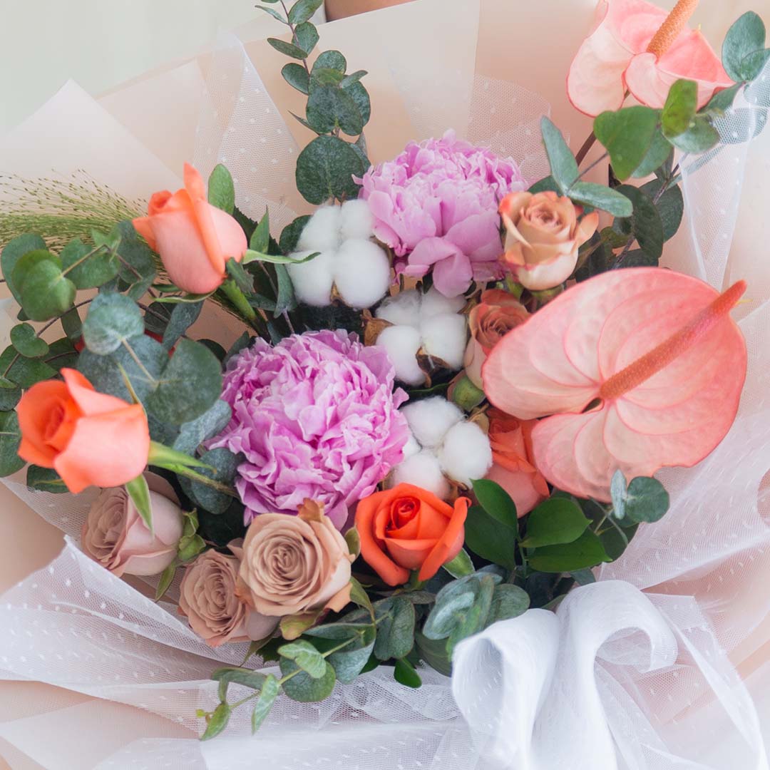 Philomena Pink Peony Bouquet - Image 4