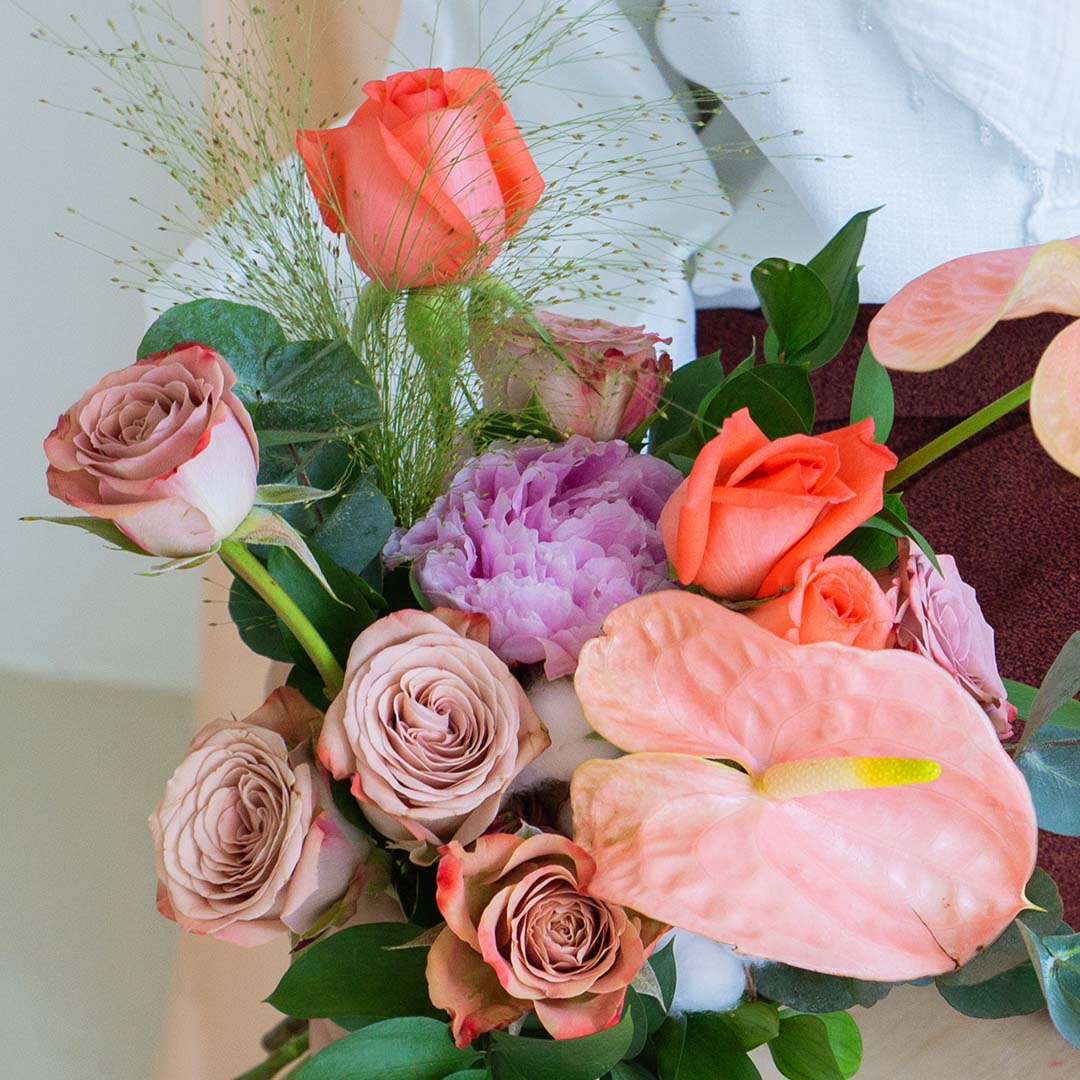 Philomena Pink Peony Hand-Tied Bouquet - Image 4
