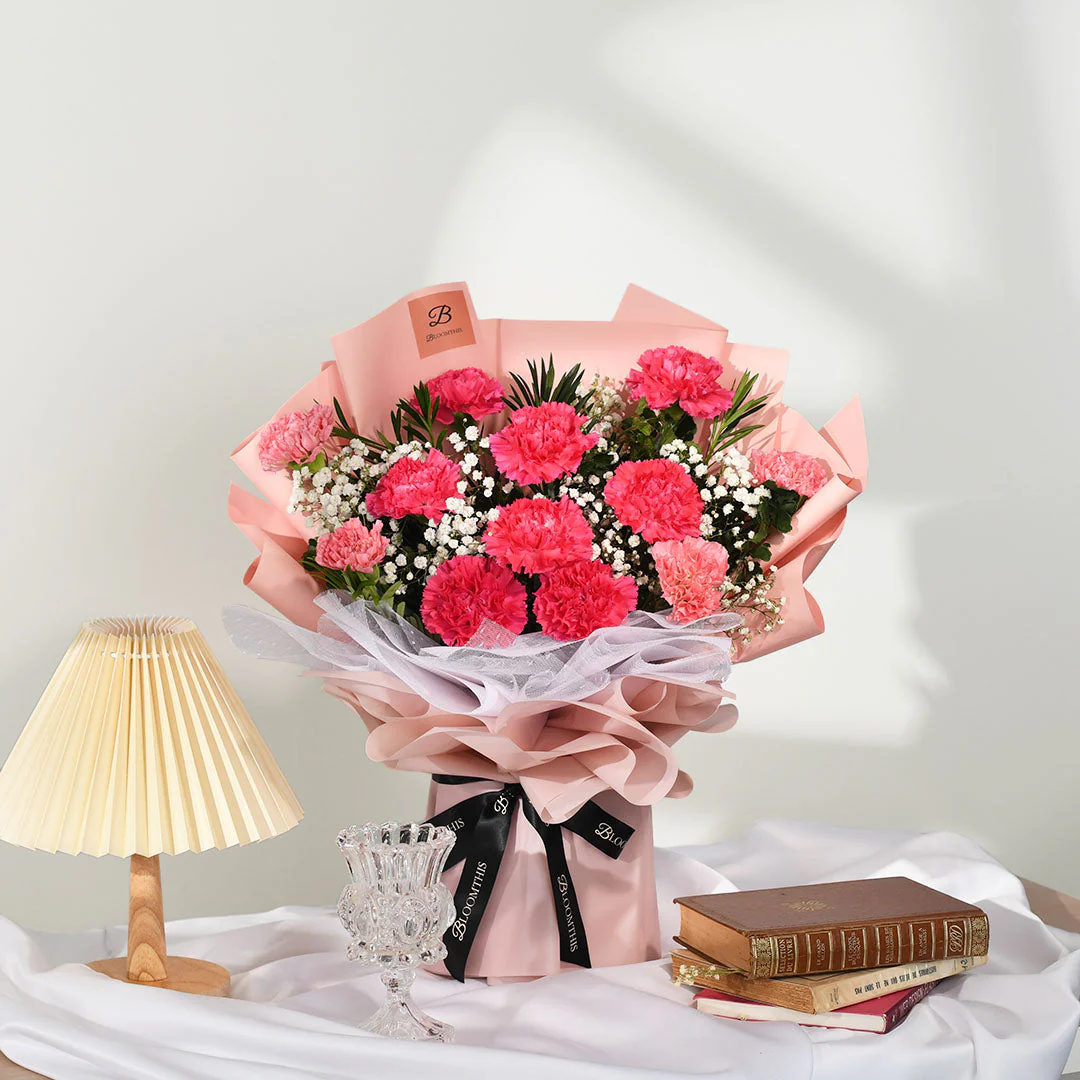 Pia Pink Carnation Bouquet - Image 6