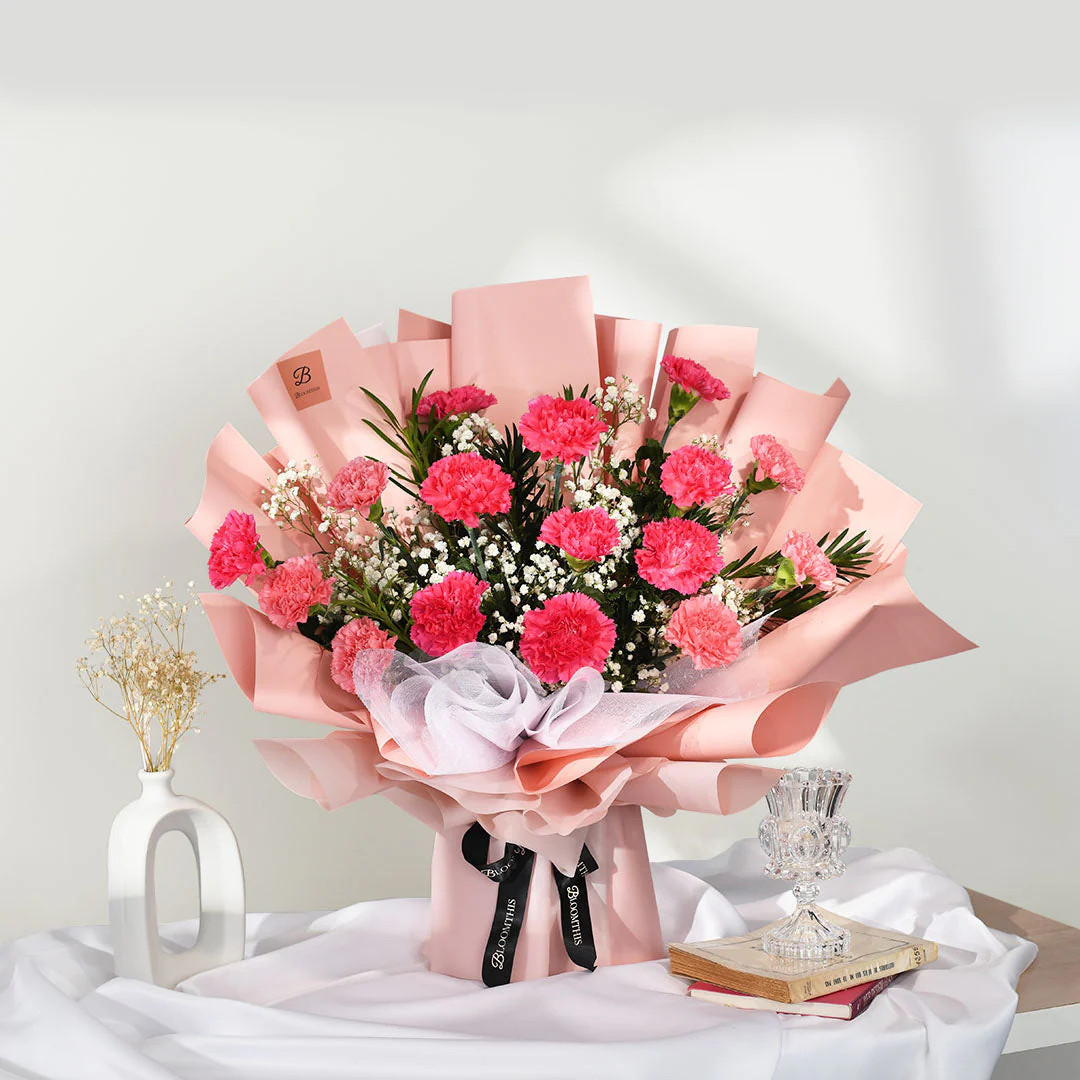 Pia Pink Carnation Bouquet (MDV) - Image 3