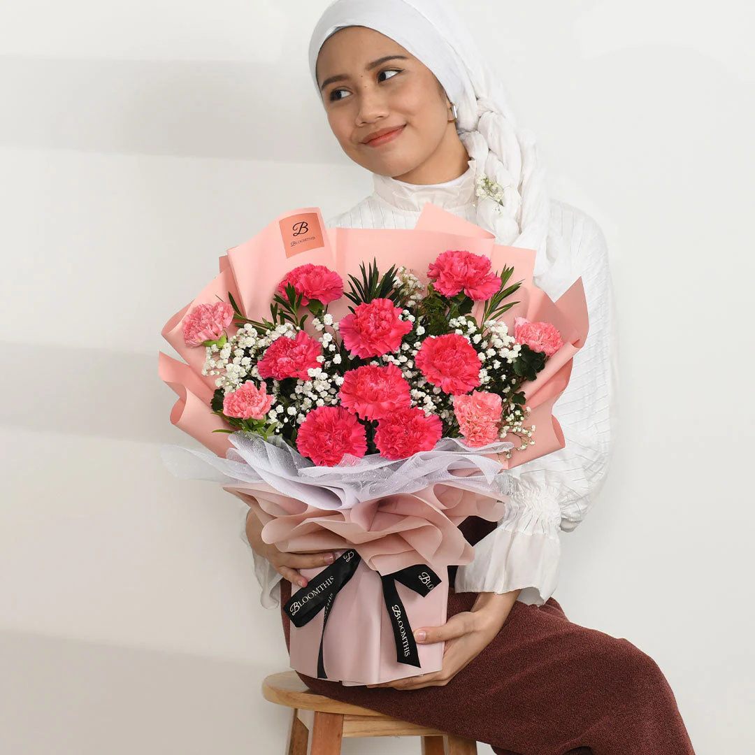 Pia Pink Carnation Bouquet (MDV) - Image 5