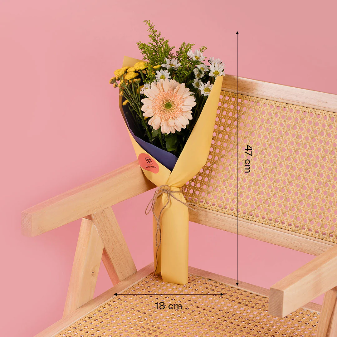 Pixie Peach Gerbera Bouquet Set (3 pcs) - Image 5