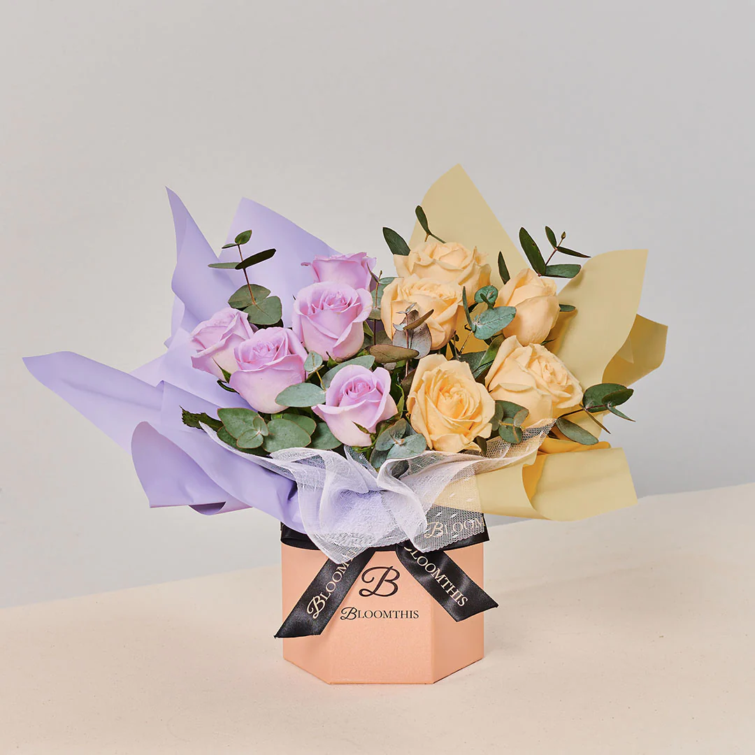 Poppy Lilac Rose Flower Box - Image 4