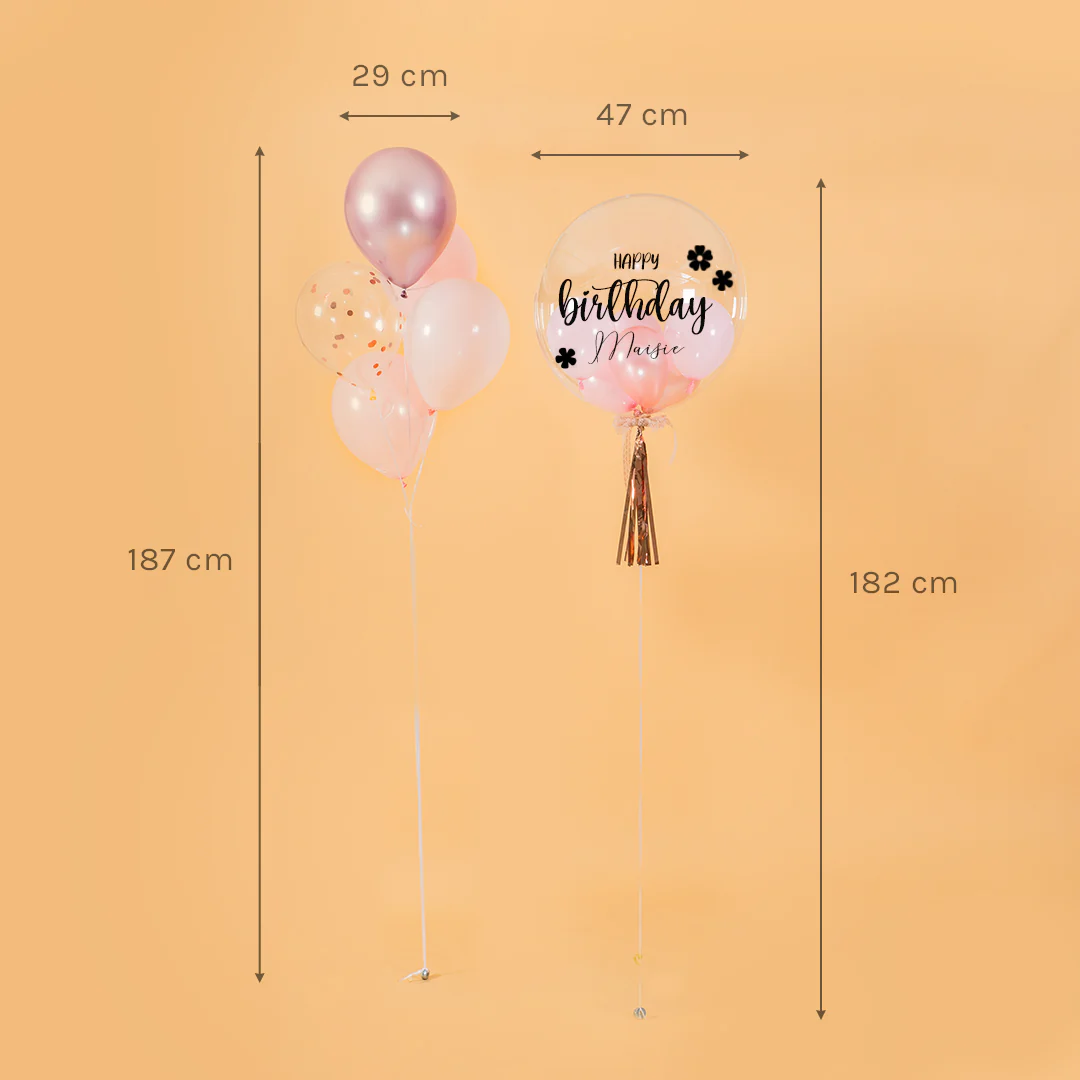 Pretty Pink Helium Birthday Balloon Bouquet - Image 10