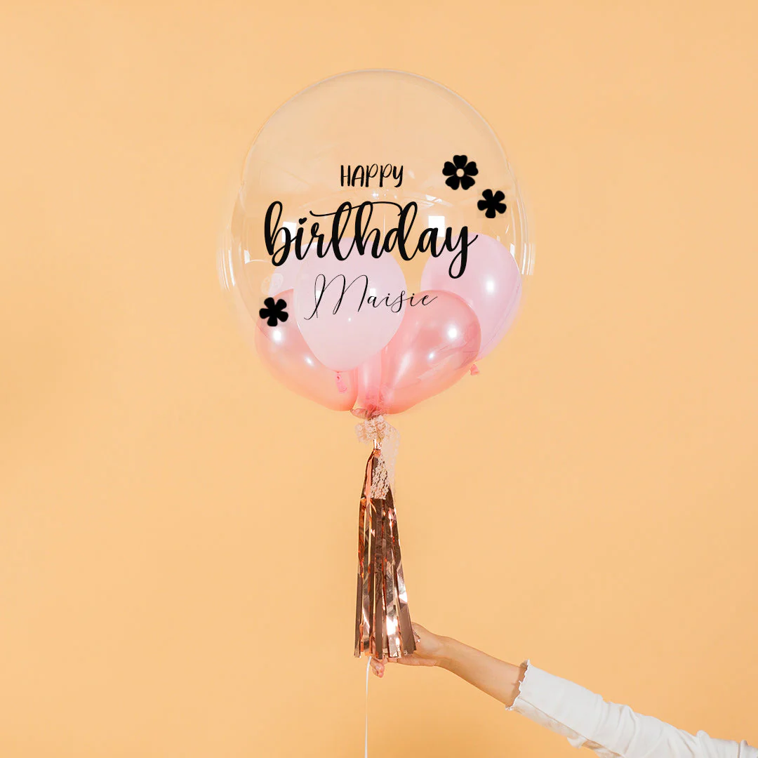 Pretty Pink Helium Birthday Balloon Bouquet - Image 8