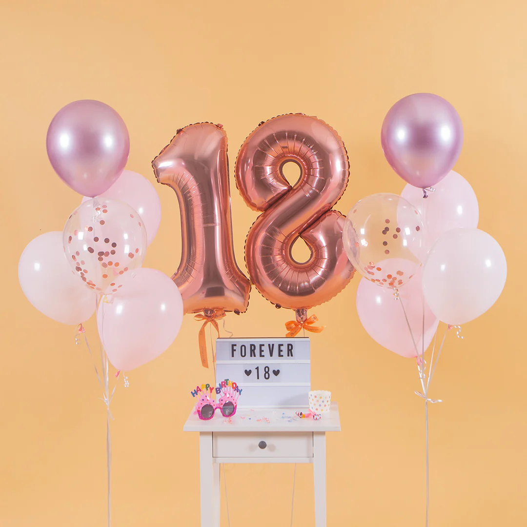 Pretty Pink Helium Foil Birthday Number Balloon - Image 3