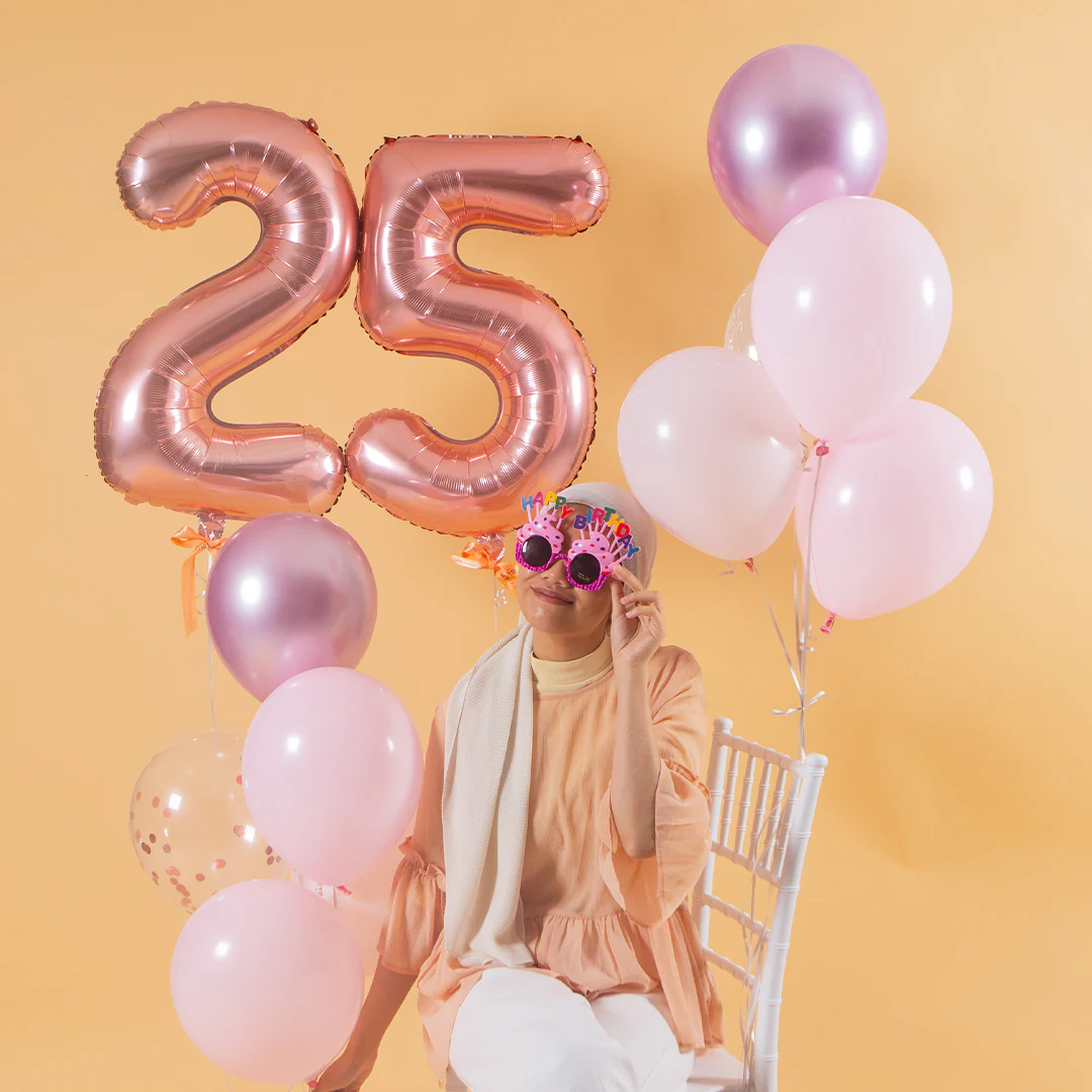 Pretty Pink Helium Foil Birthday Number Balloon - Image 4