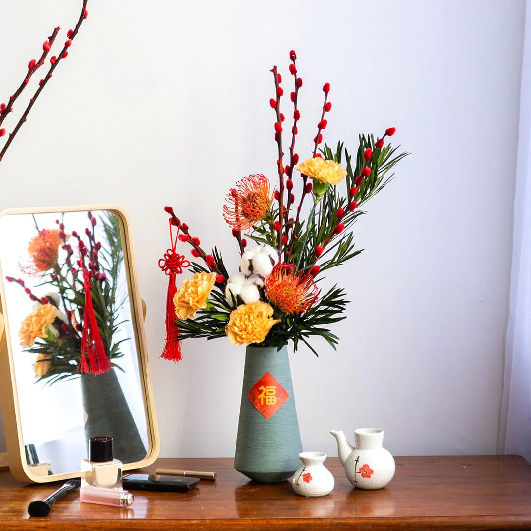Prosperity Chinese New Year Flowers in Vase - Image 2