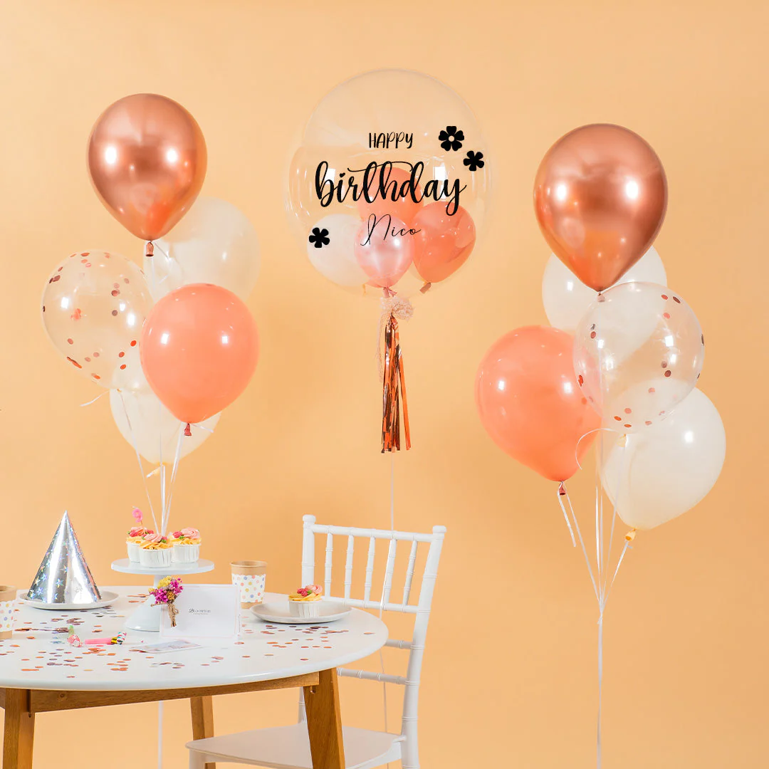 Rose Gold Helium Birthday Balloon Set - Image 3