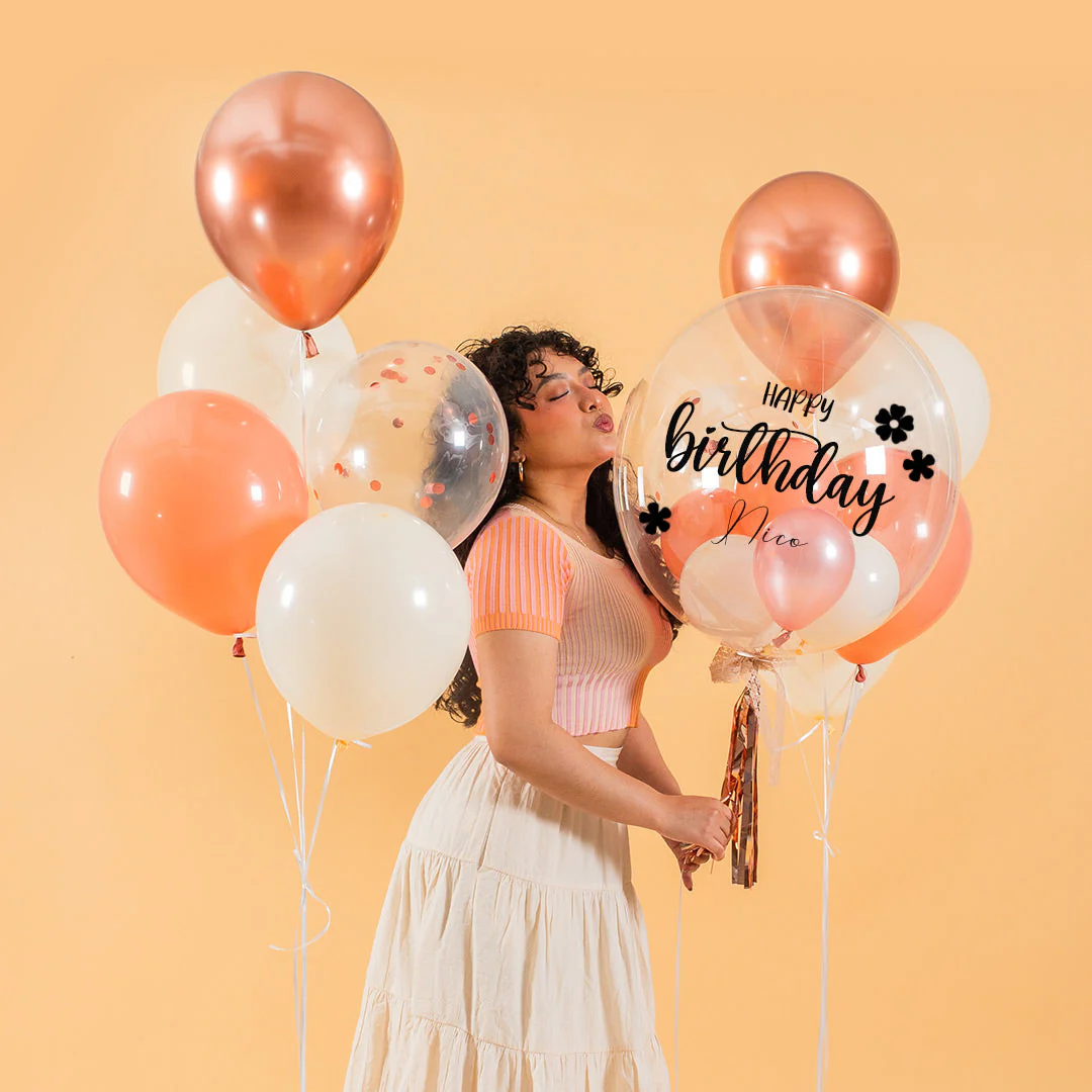 Rose Gold Helium Birthday Balloon Set - Image 4