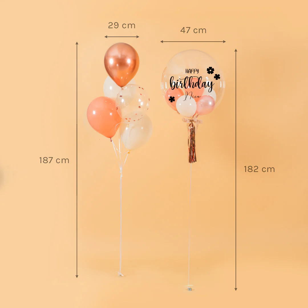 Rose Gold Helium Birthday Balloon Set - Image 9