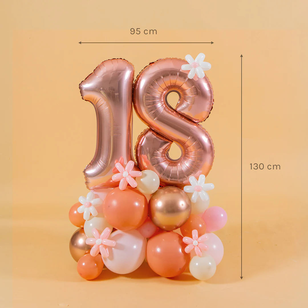 Rose Gold Marquee Number Birthday Balloon - Image 9