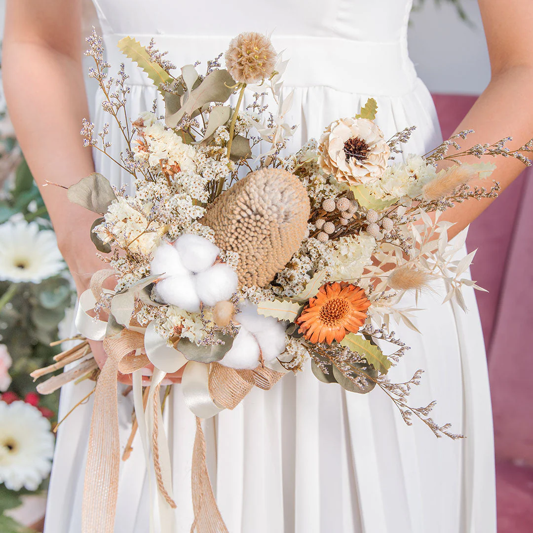Rowan Dried Banksia Bridal Bouquet - Image 3