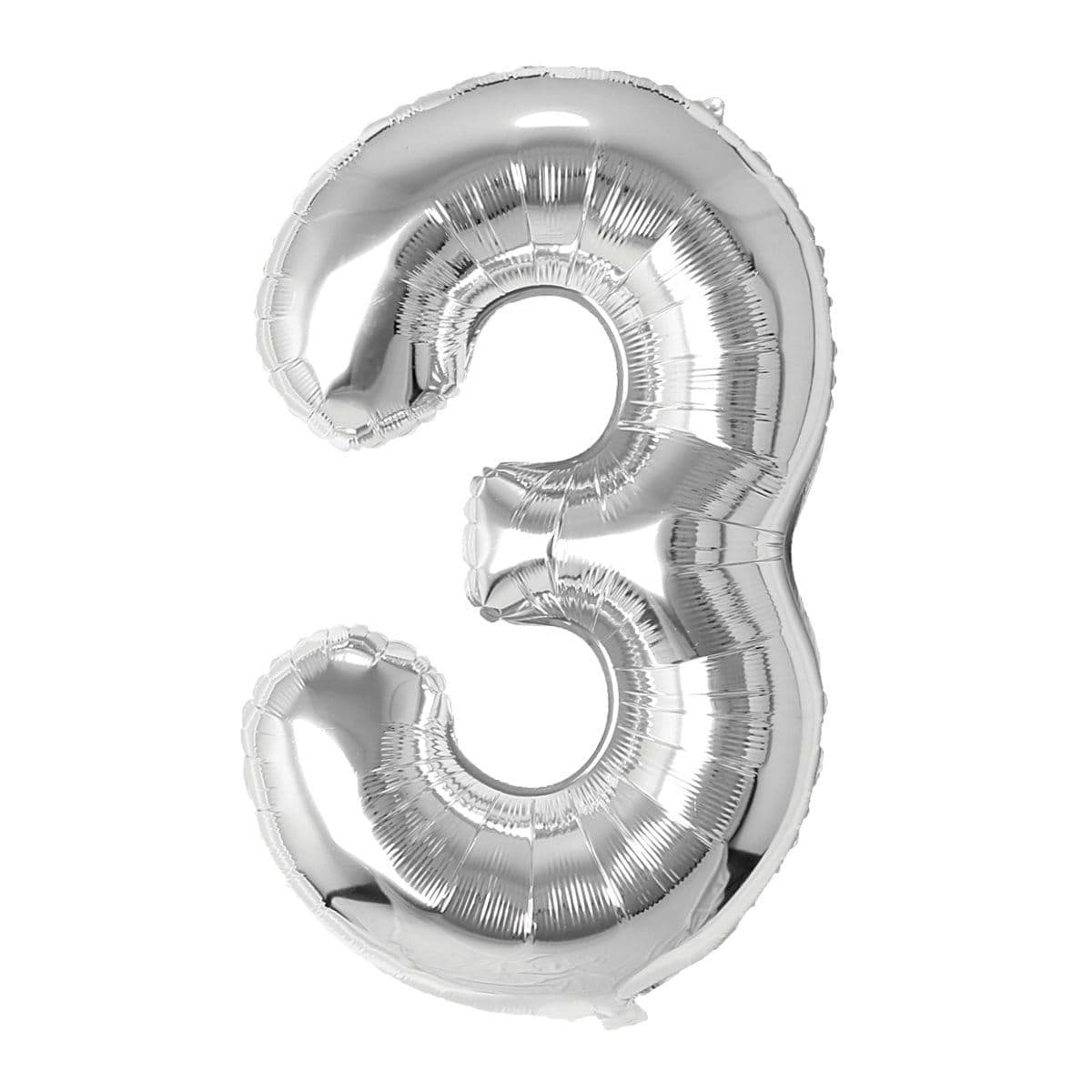 Silver Number 3 Foil Balloon (32 in)