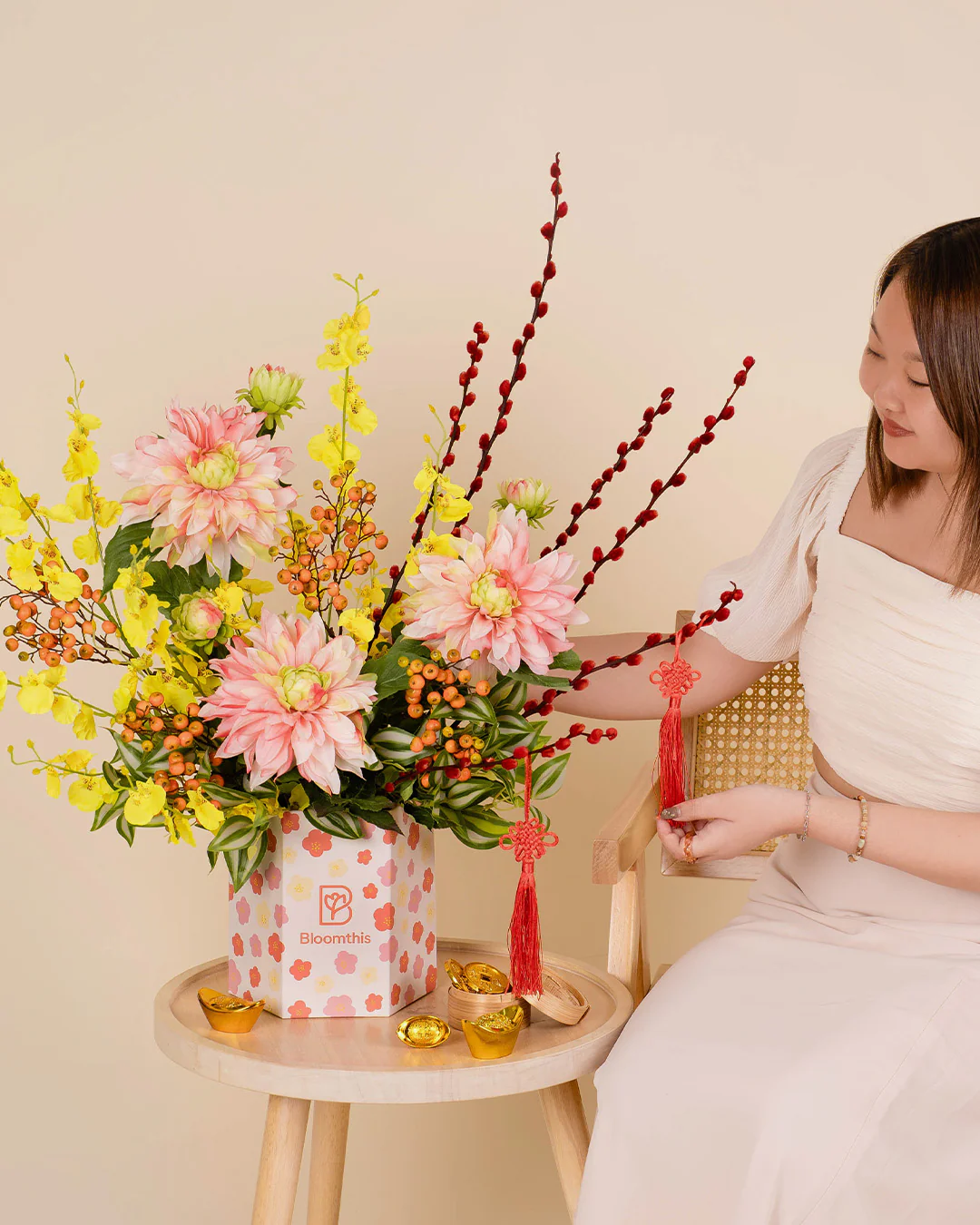 Spring Blossom Chinese New Year Artificial Flower Box 2026 - Image 2