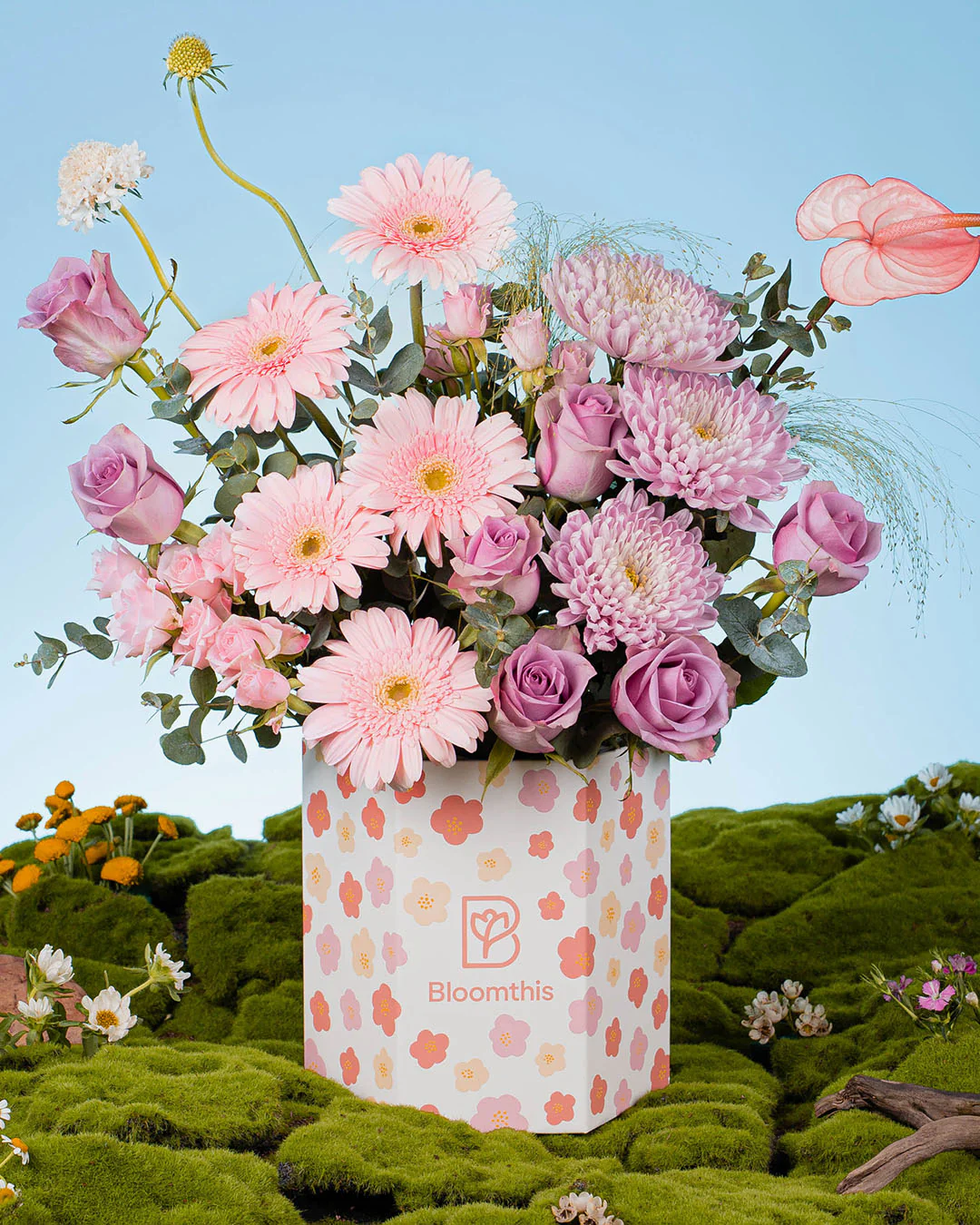Spring Whimsy Ayame Pink Gerbera Flower Box - Image 11