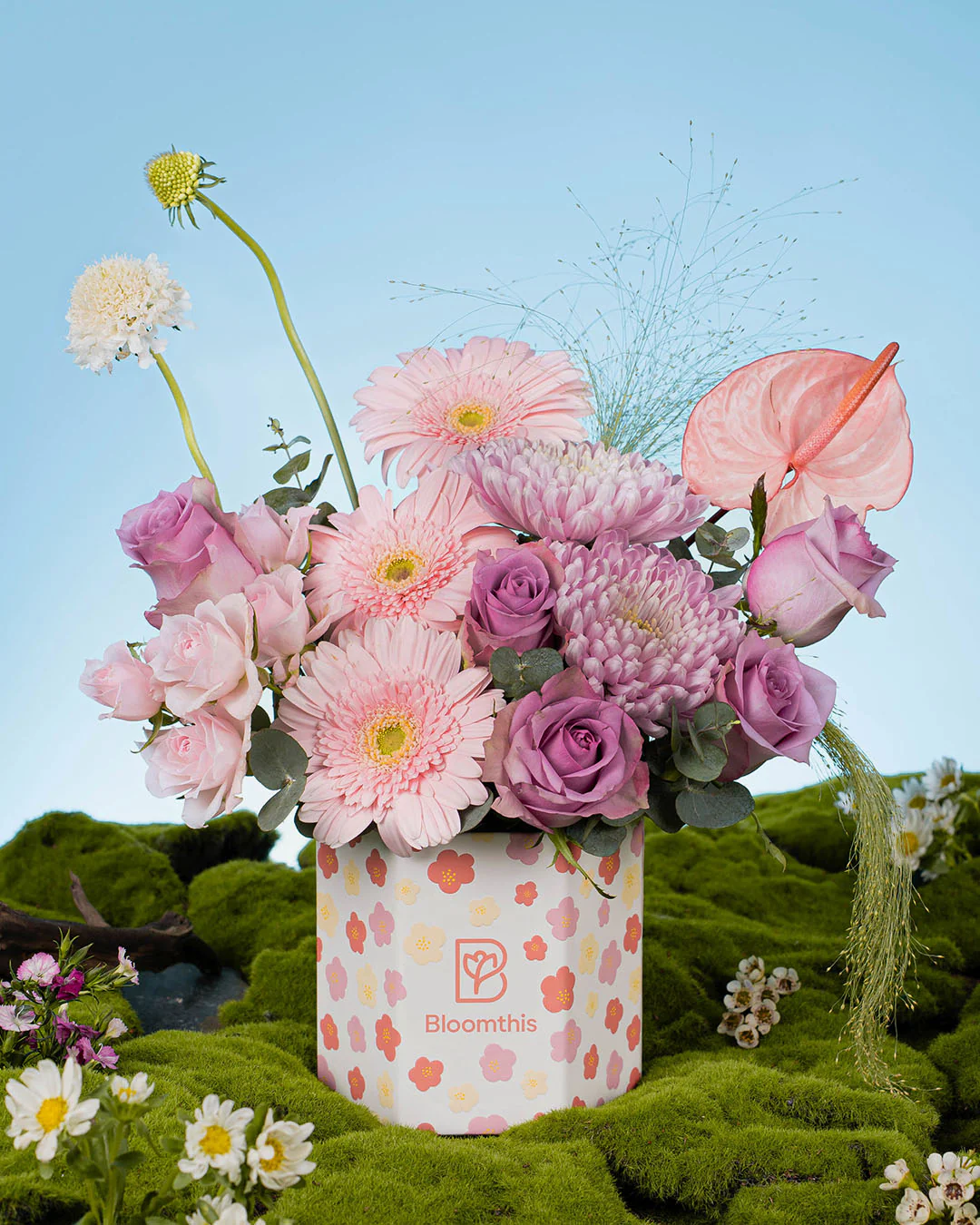 Spring Whimsy Ayame Pink Gerbera Flower Box - Image 3